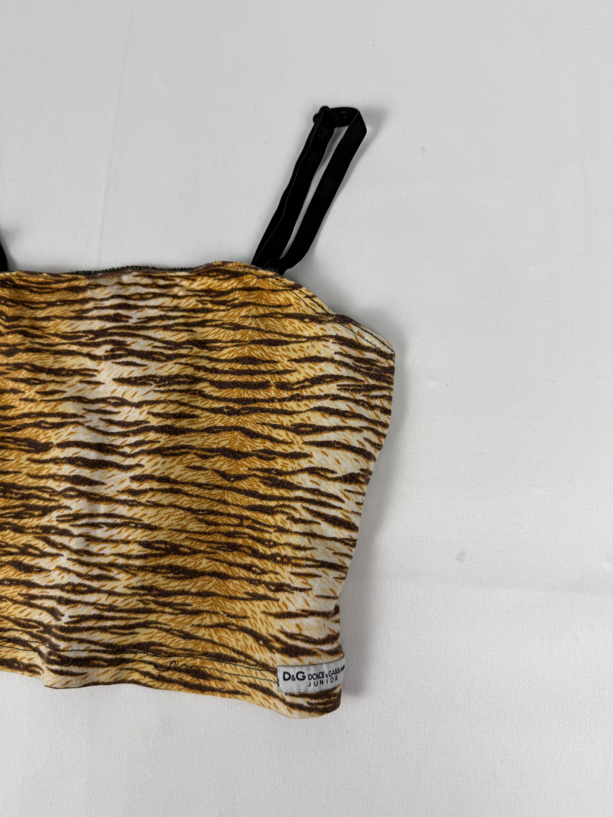 Beige animal print cotton crop cami top (XS/S)