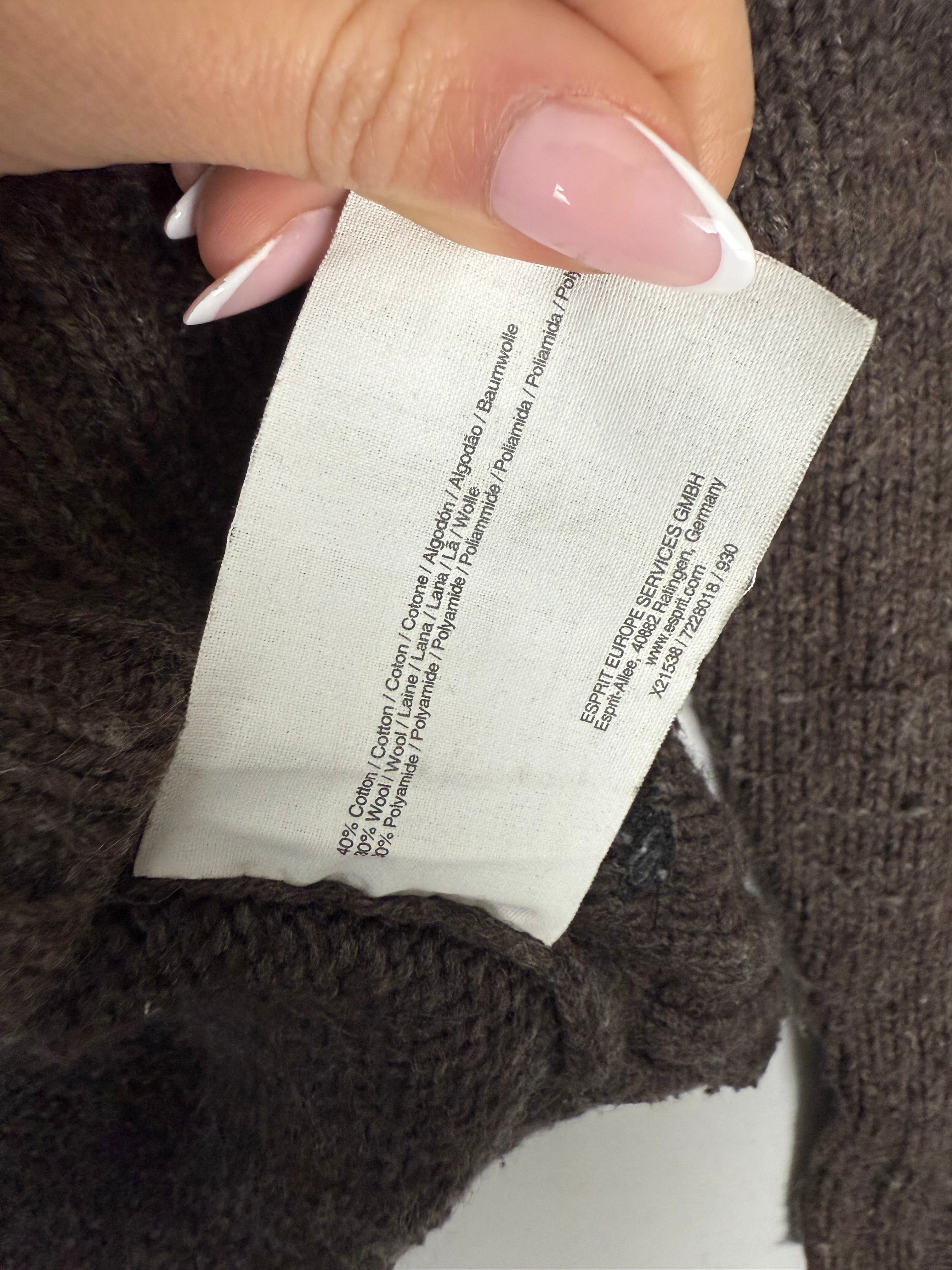 Brown polo neck wool jumper (S)