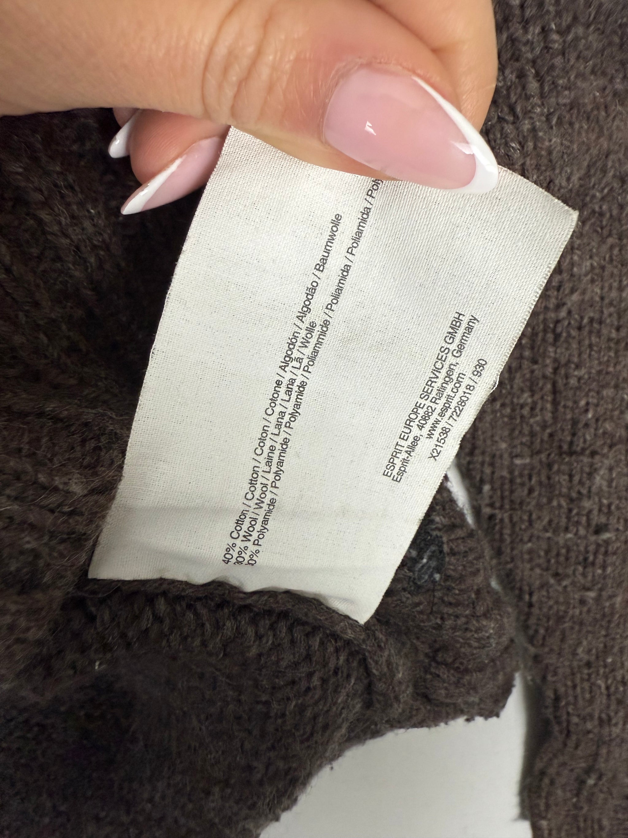 Brown polo neck wool jumper (S)