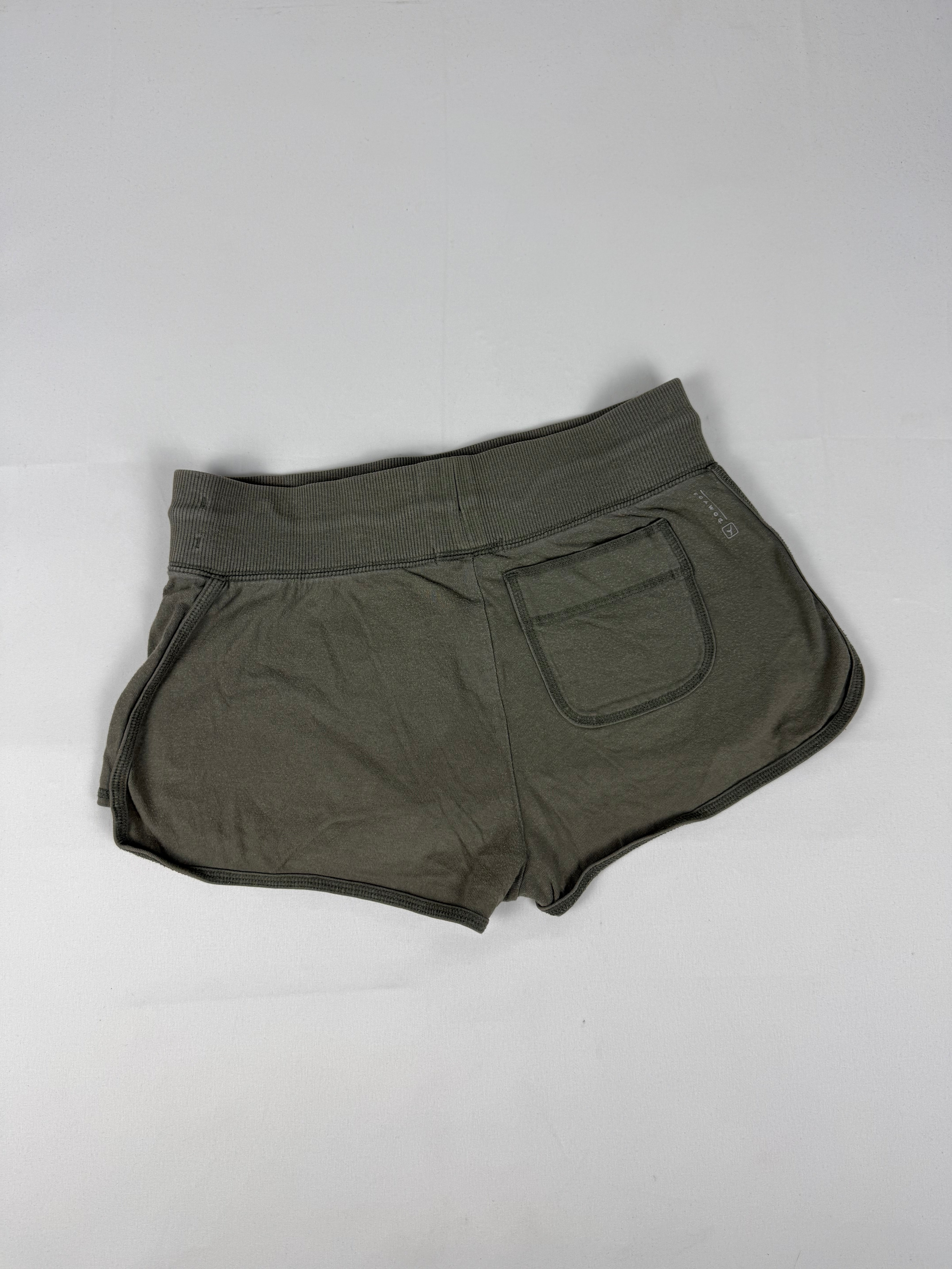 Khaki activewear low rise mini short (S)