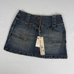 Blue denim low rise brand new mini skirt (S)