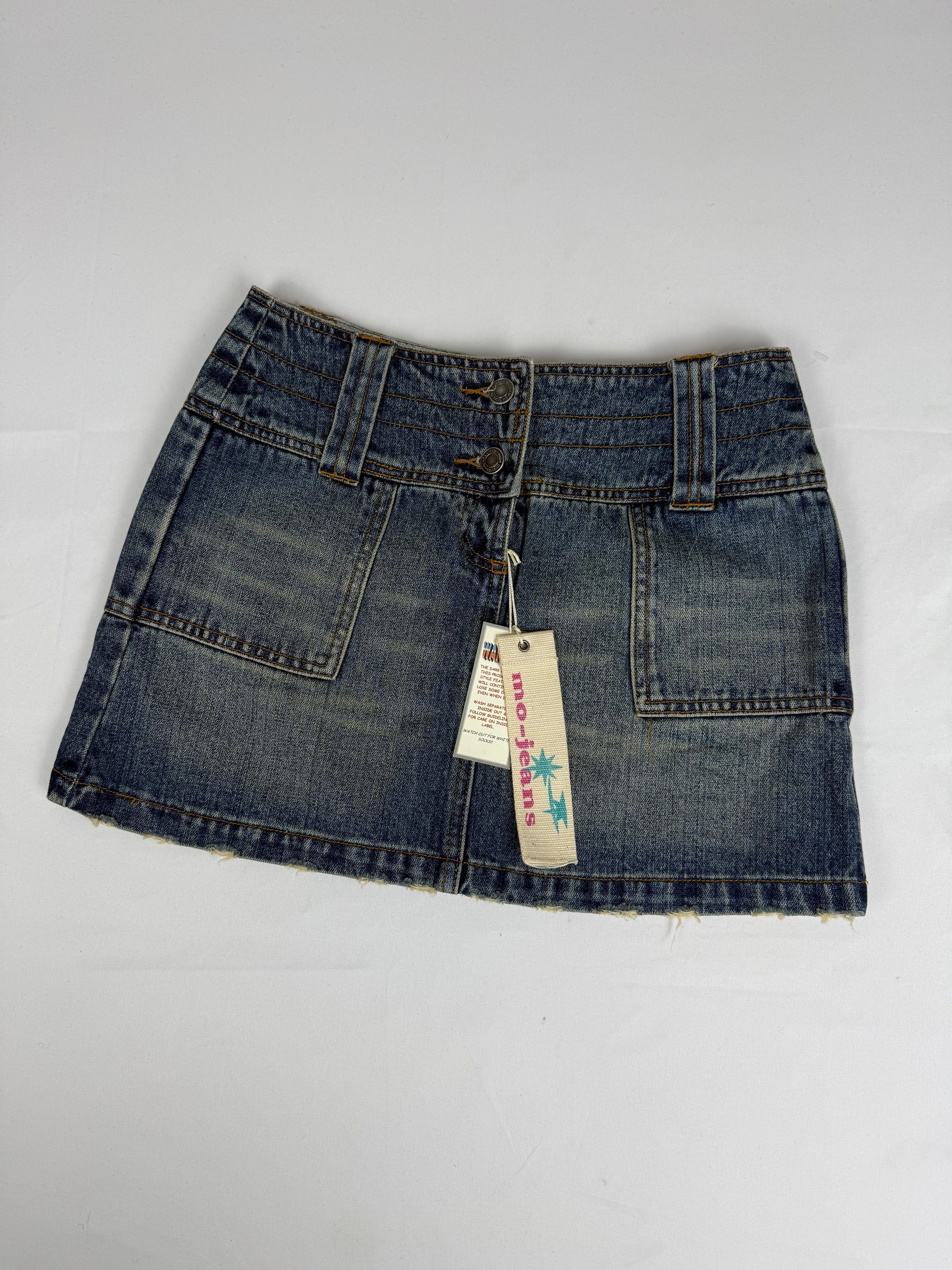 Blue denim low rise brand new mini skirt (S)