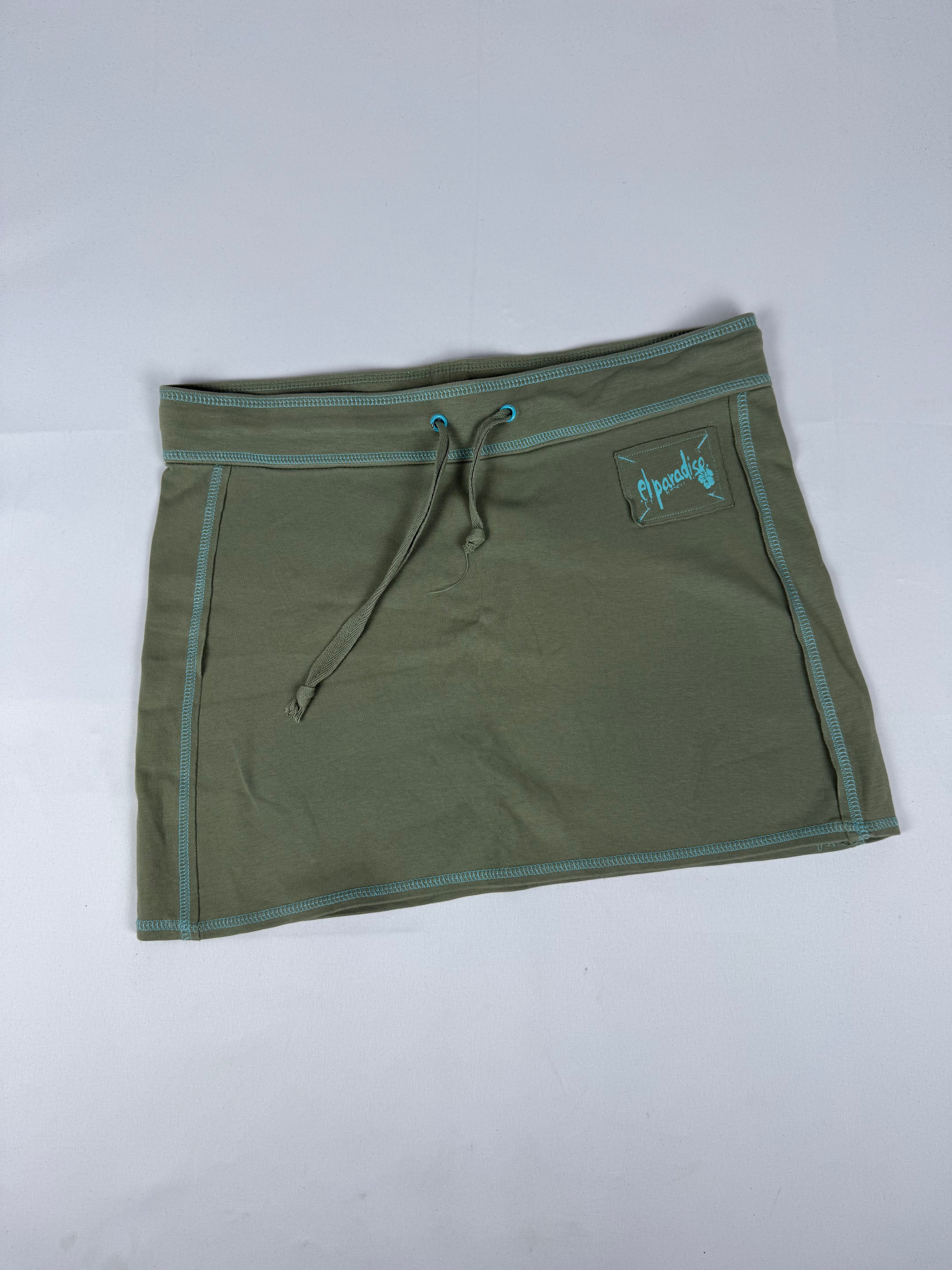 Khaki cotton low rise mini skirt (M/L)