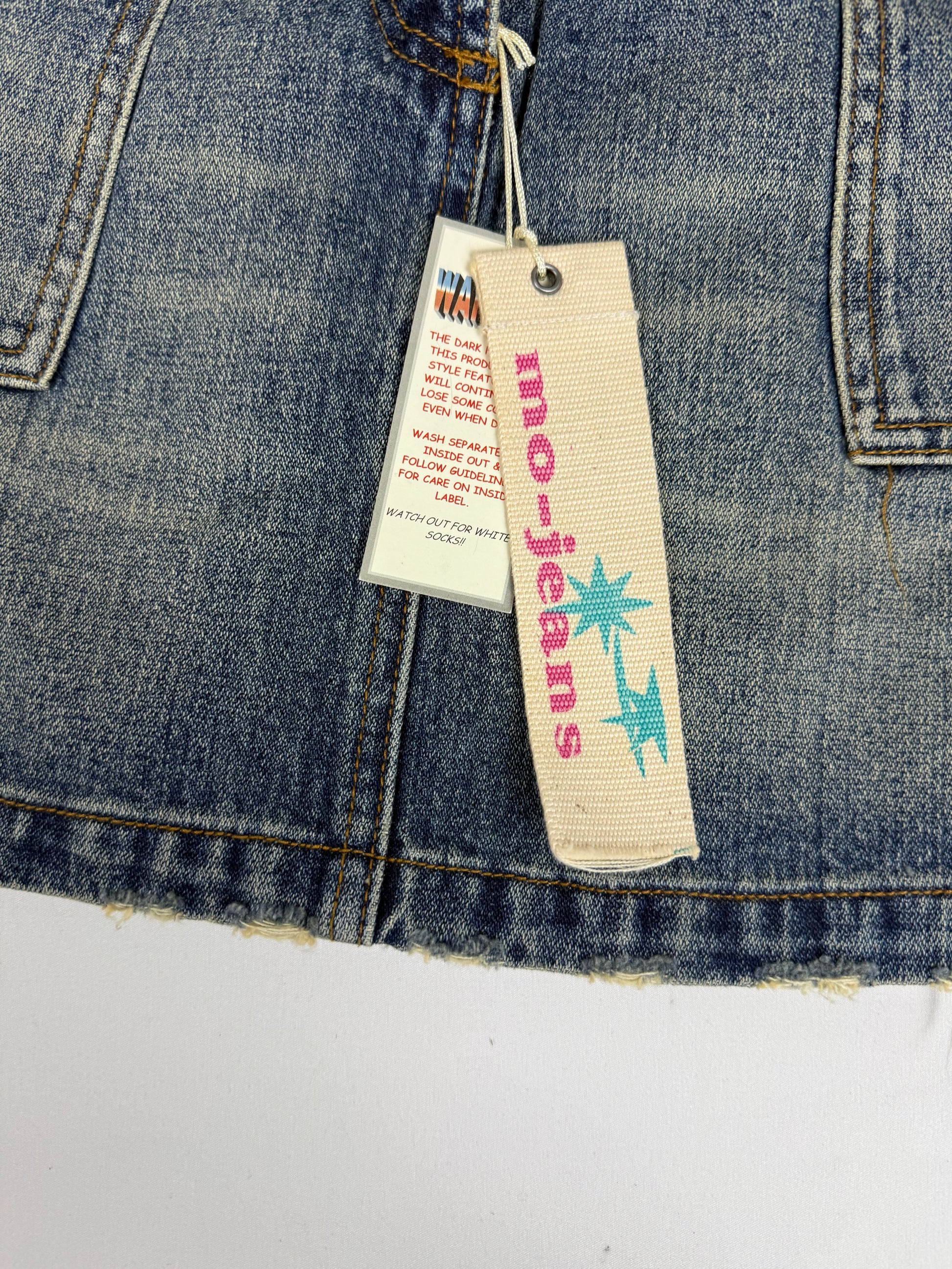 Blue denim low rise brand new mini skirt (S)