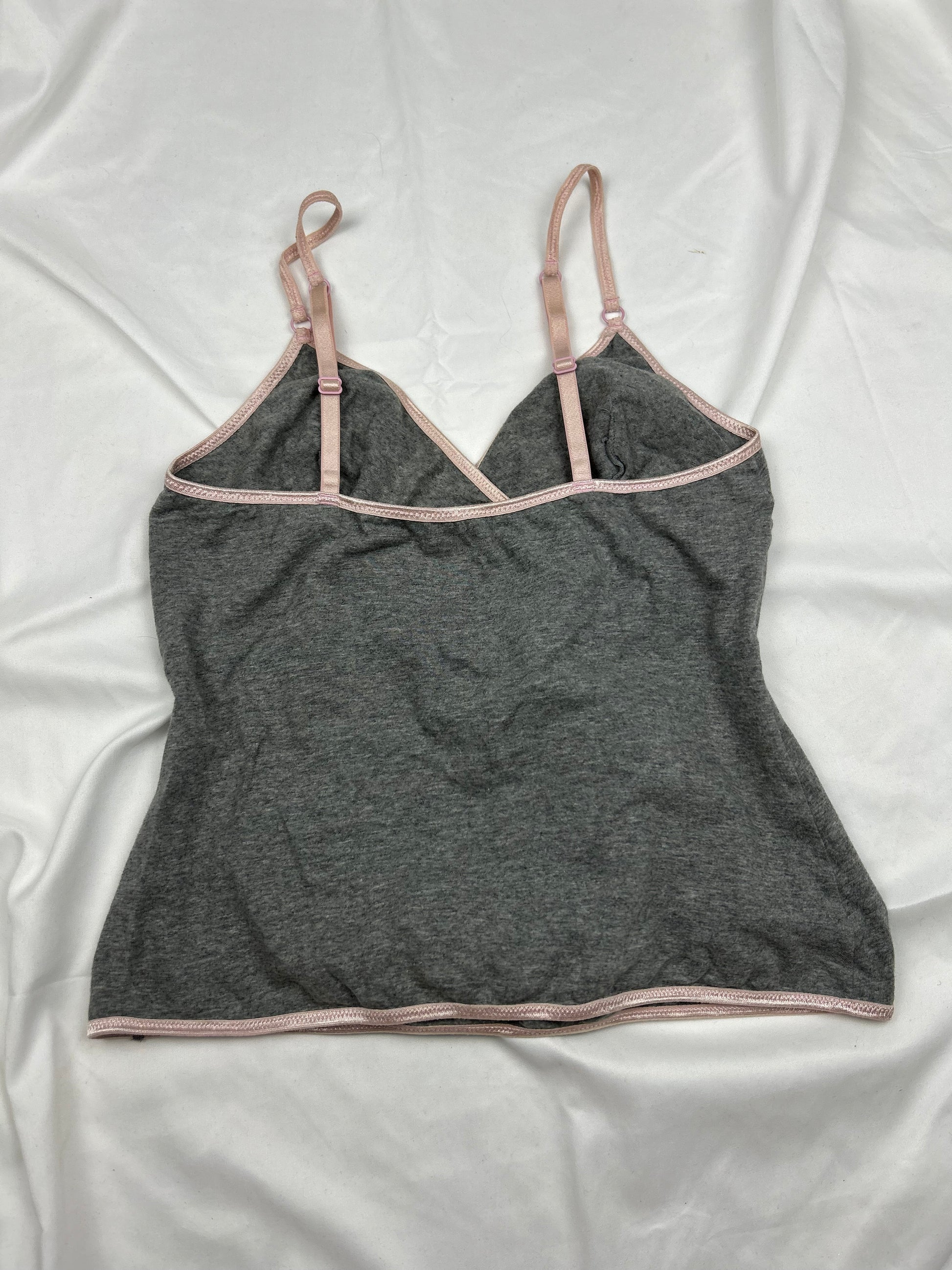 Grey cotton cami top (M)