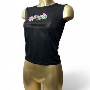 Black graphic tank top (S/M)