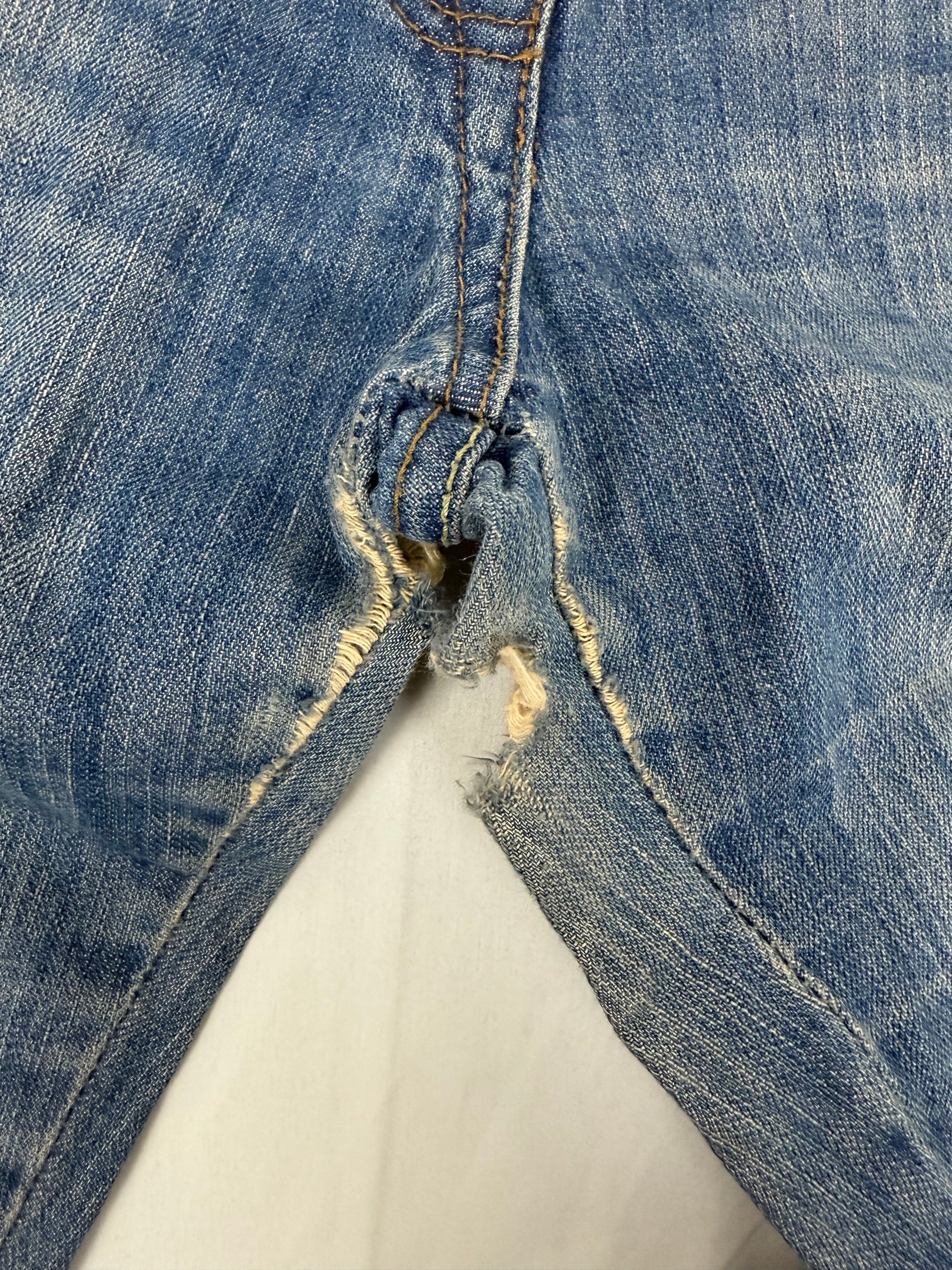 Blue low rise bootcut flare denim pants (M)