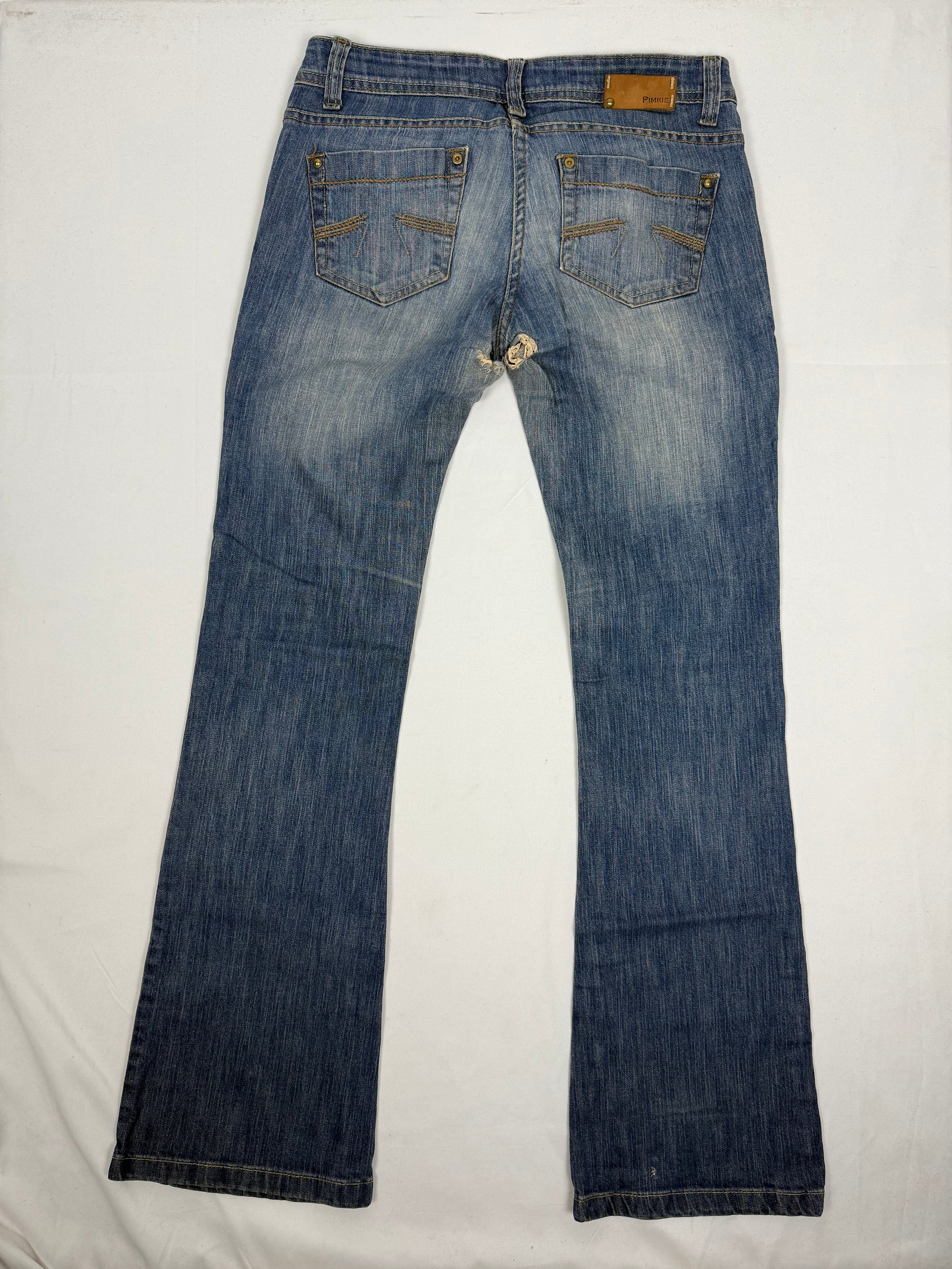 Blue low rise bootcut flare denim pants (M)