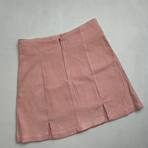 Baby pink low rise pleated mini skirt (S)