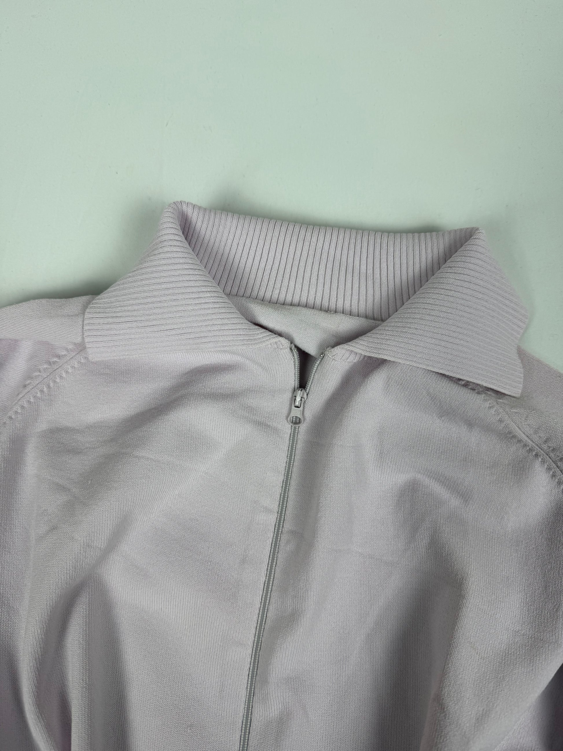 Pink polo neck tight fit zip up jumper (S/M)