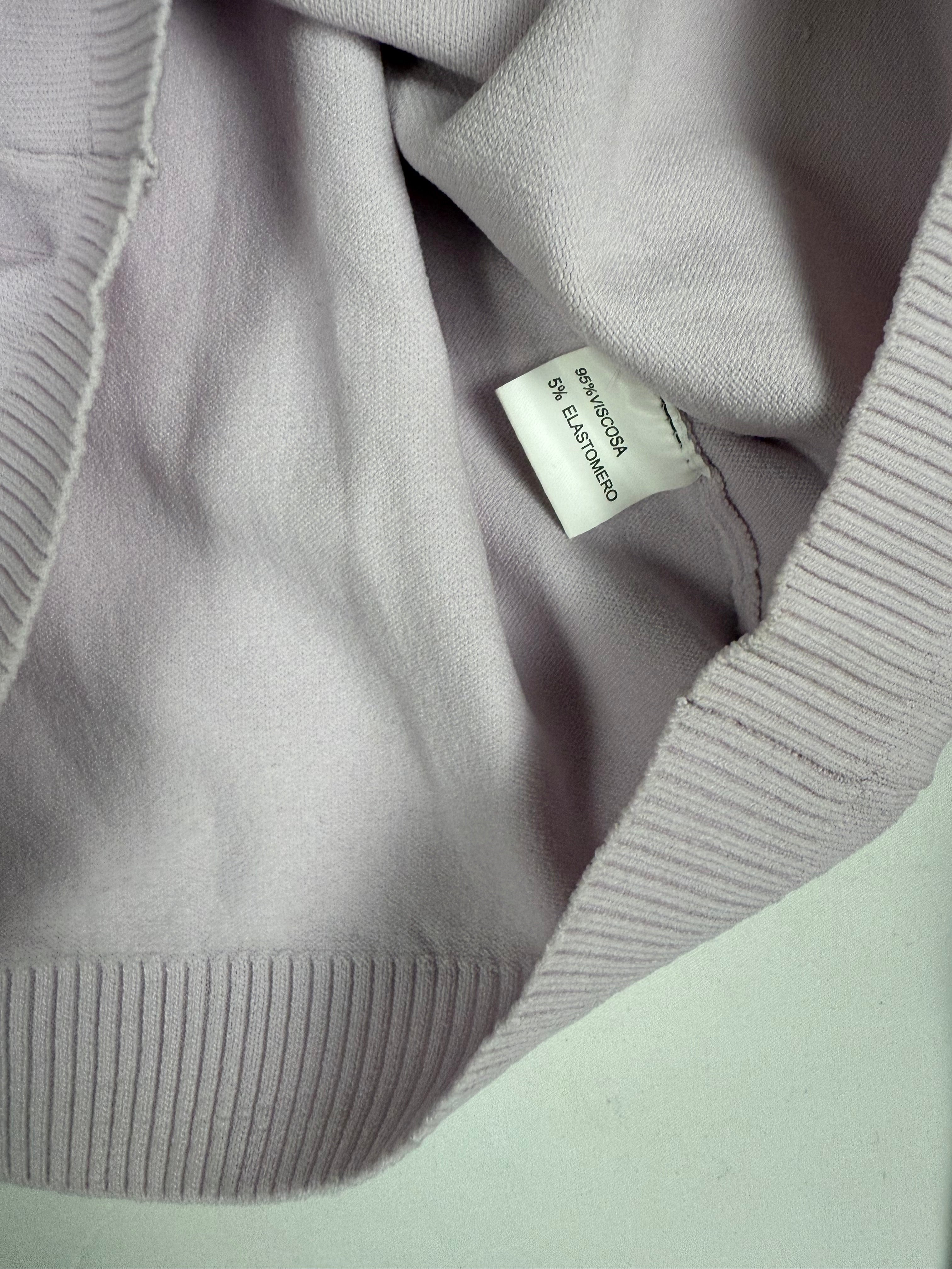 Pink polo neck tight fit zip up jumper (S/M)