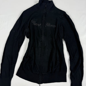 Black zip up tight fit jumper (S)