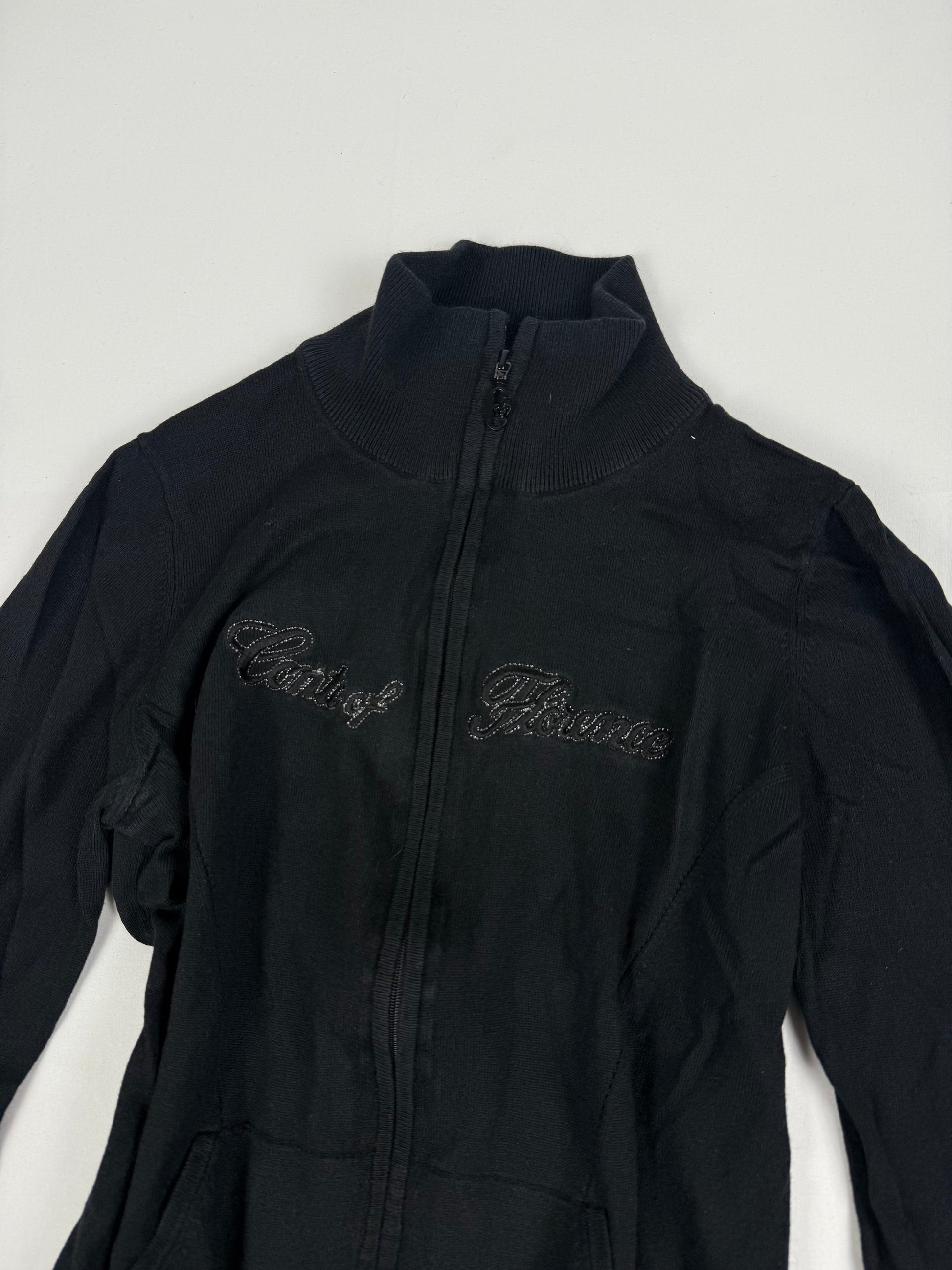 Black zip up tight fit jumper (S)