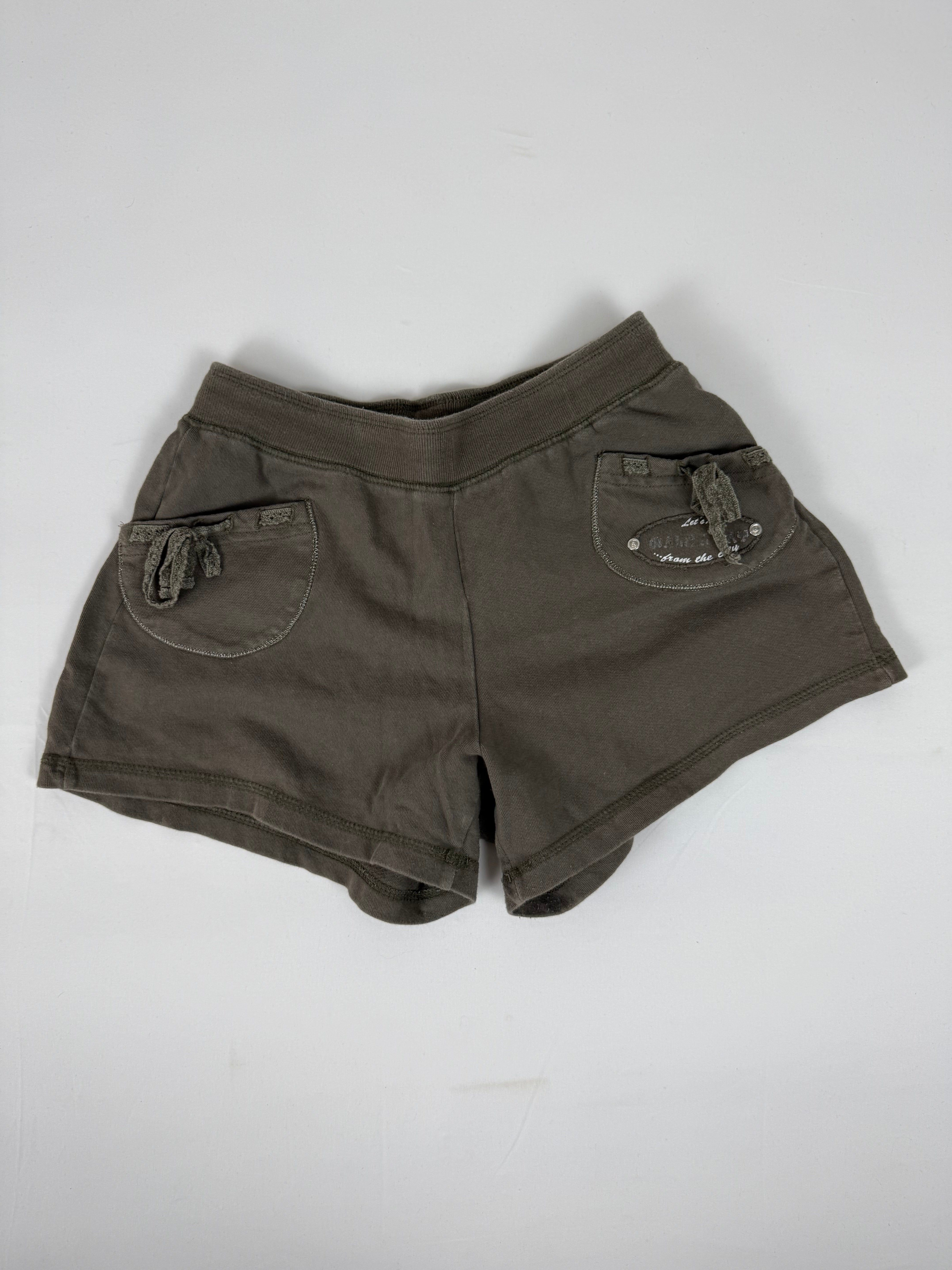 Khaki cotton low rise mini short (M)