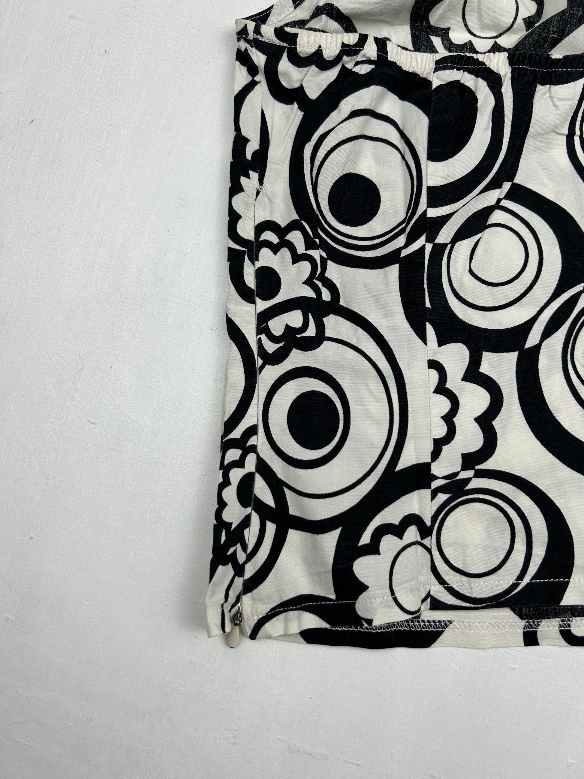 White graphic 100% cotton halter top (S/M)