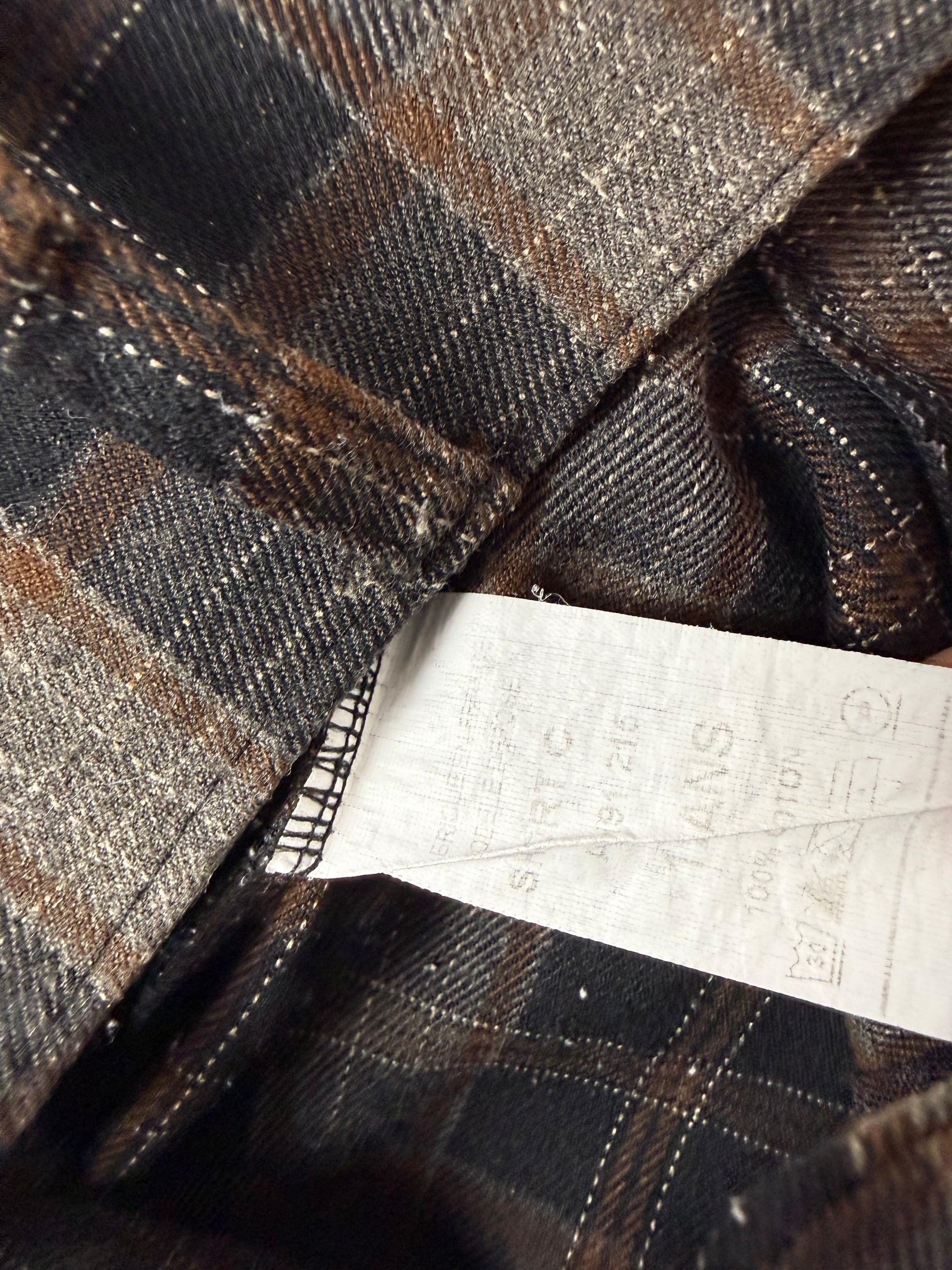 Brown check print low rise mini short (XS)