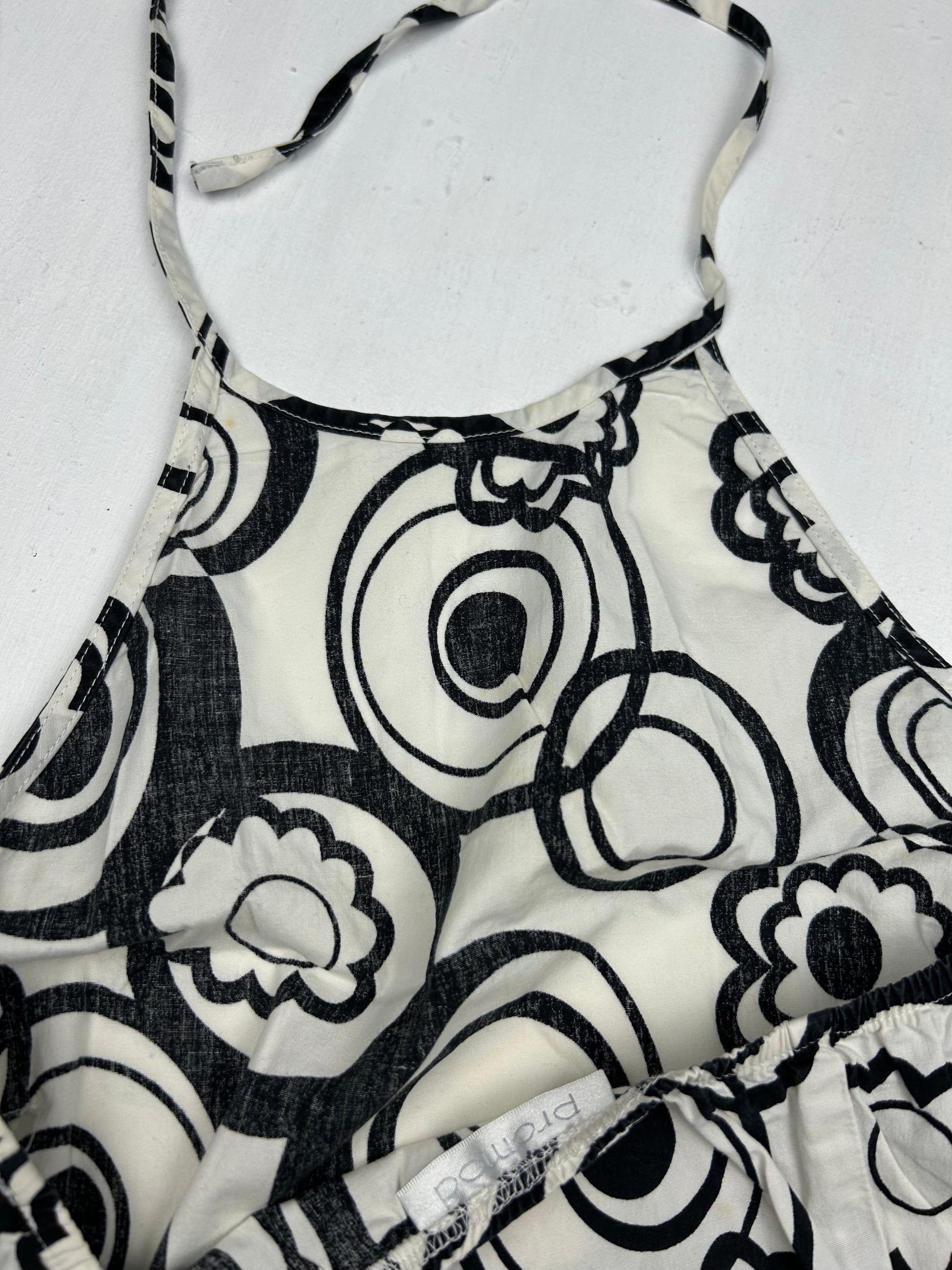 White graphic 100% cotton halter top (S/M)