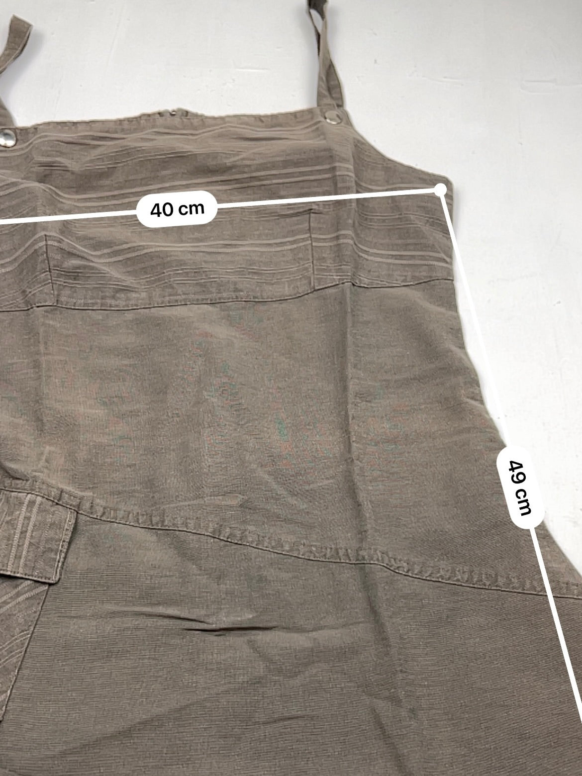 Khaki 100% cotton mini dress top (L)