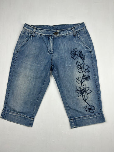 Blue low rise capris 3/4 denim pants (S/M)