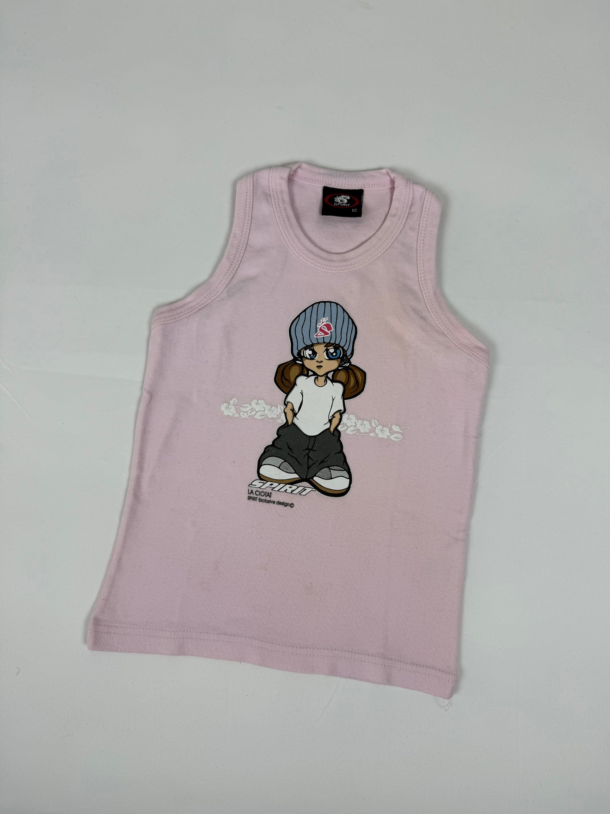 Baby pink graphic tank top (XS)