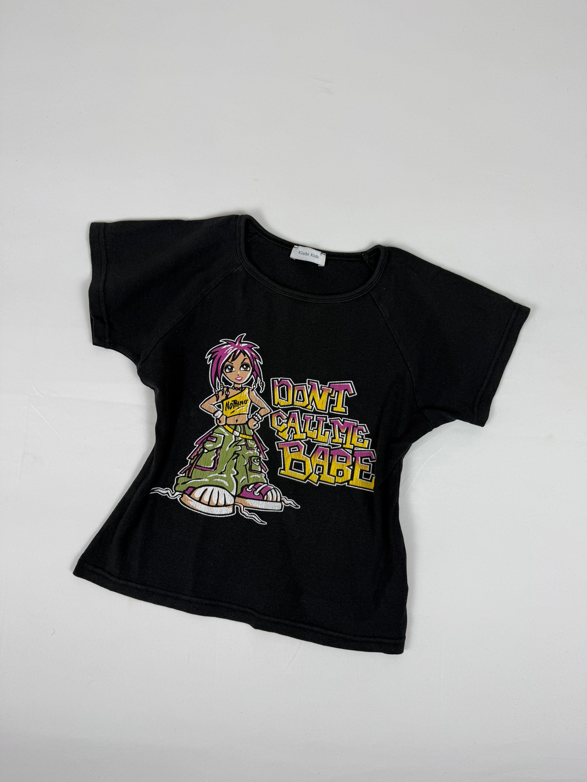 Black graphic cotton tee (M)