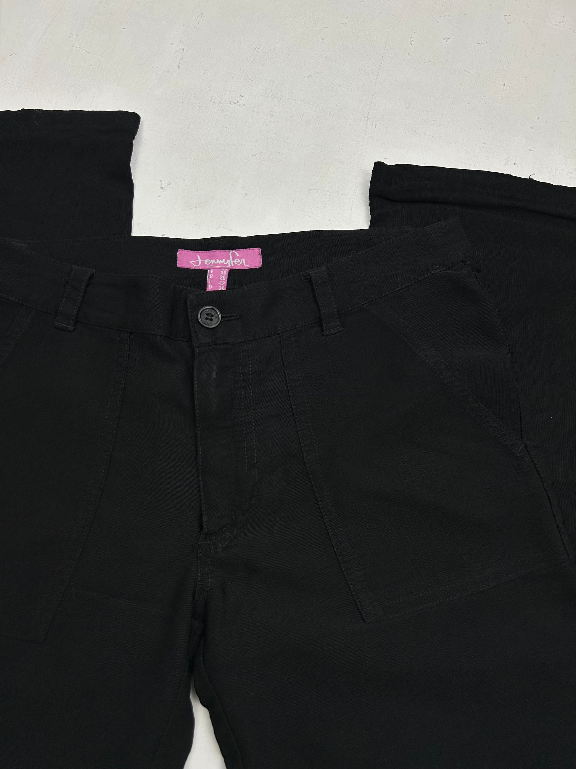 Black low waist baggy cargo pants (S)