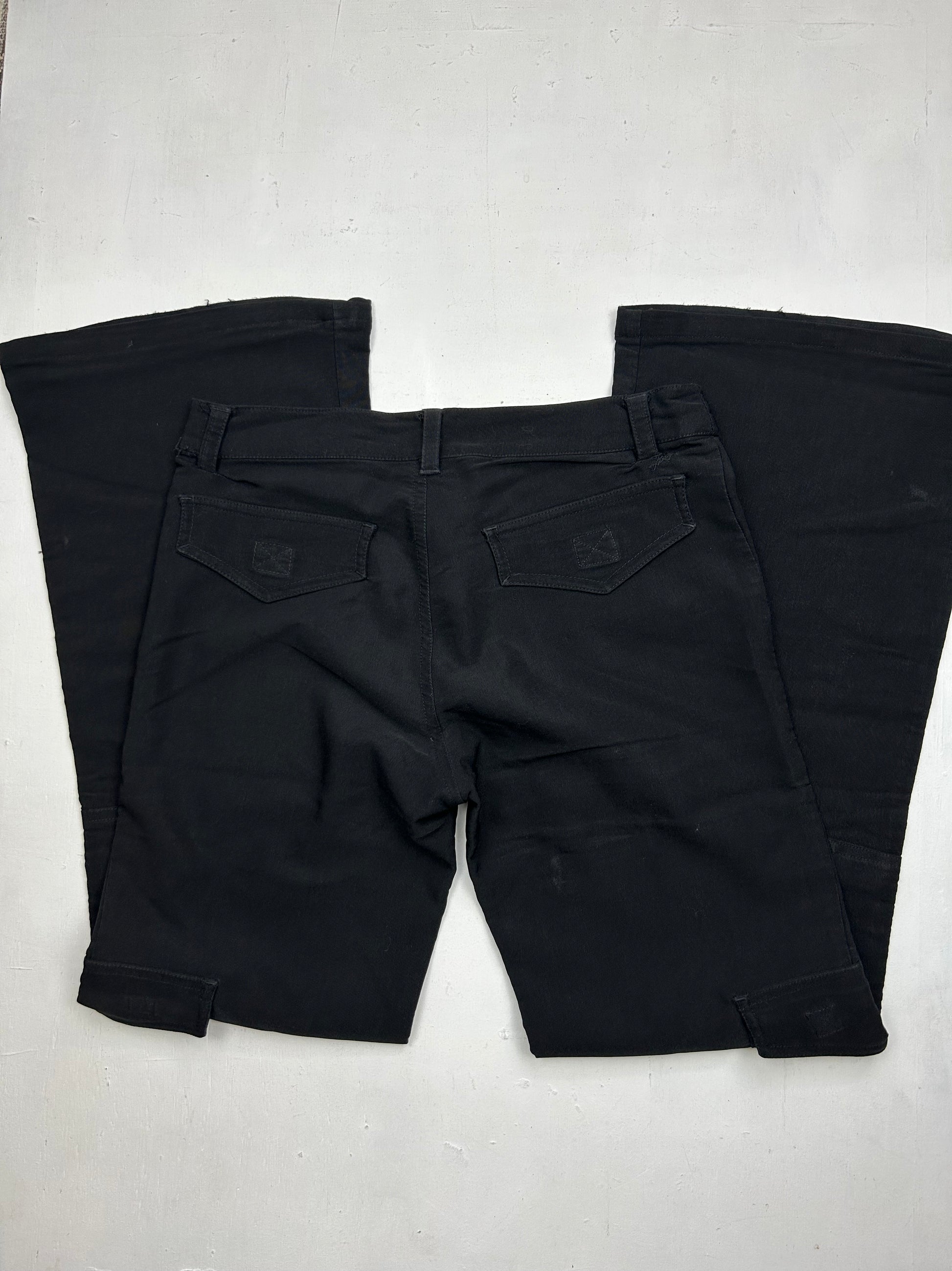 Black low waist baggy cargo pants (S)