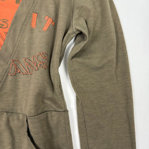 Khaki graphic print long sleeves top (S/M)