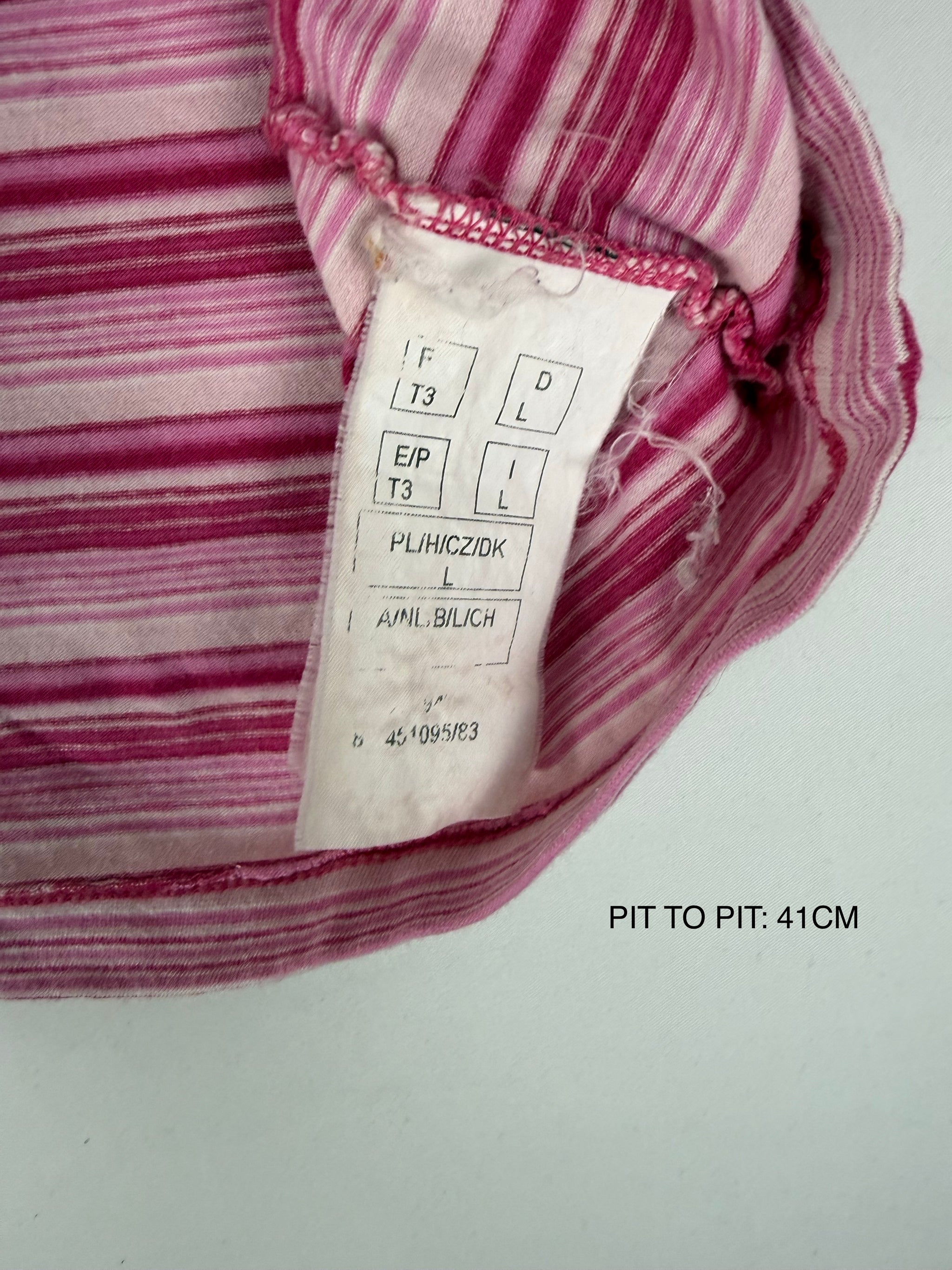 Pink striped 100% cotton cami top (XL)