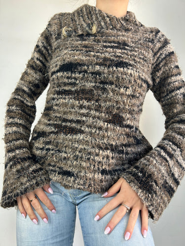 Khaki turtleneck jumper (S/M)