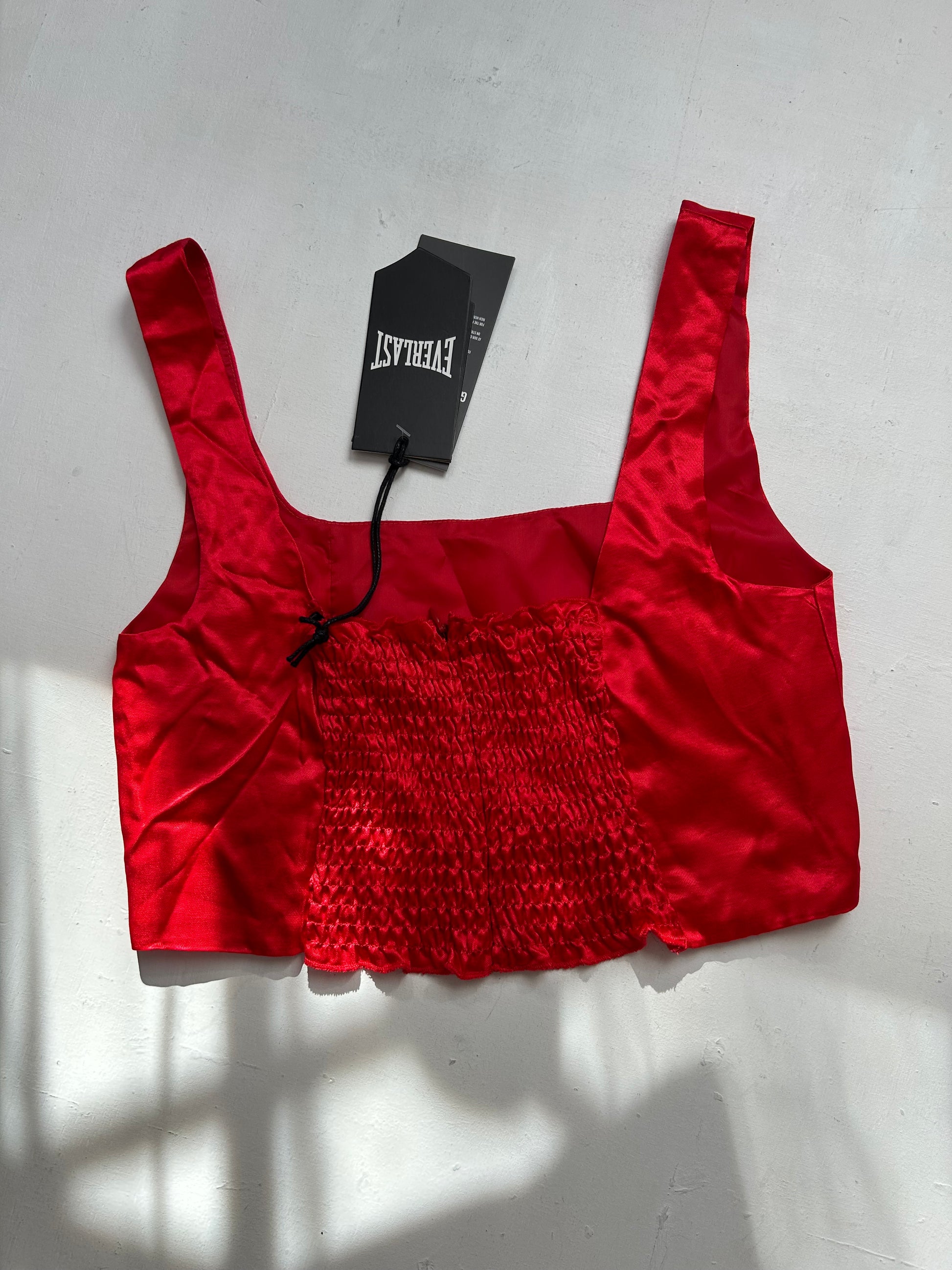 Red silk effect 90s y2k vintage corset top