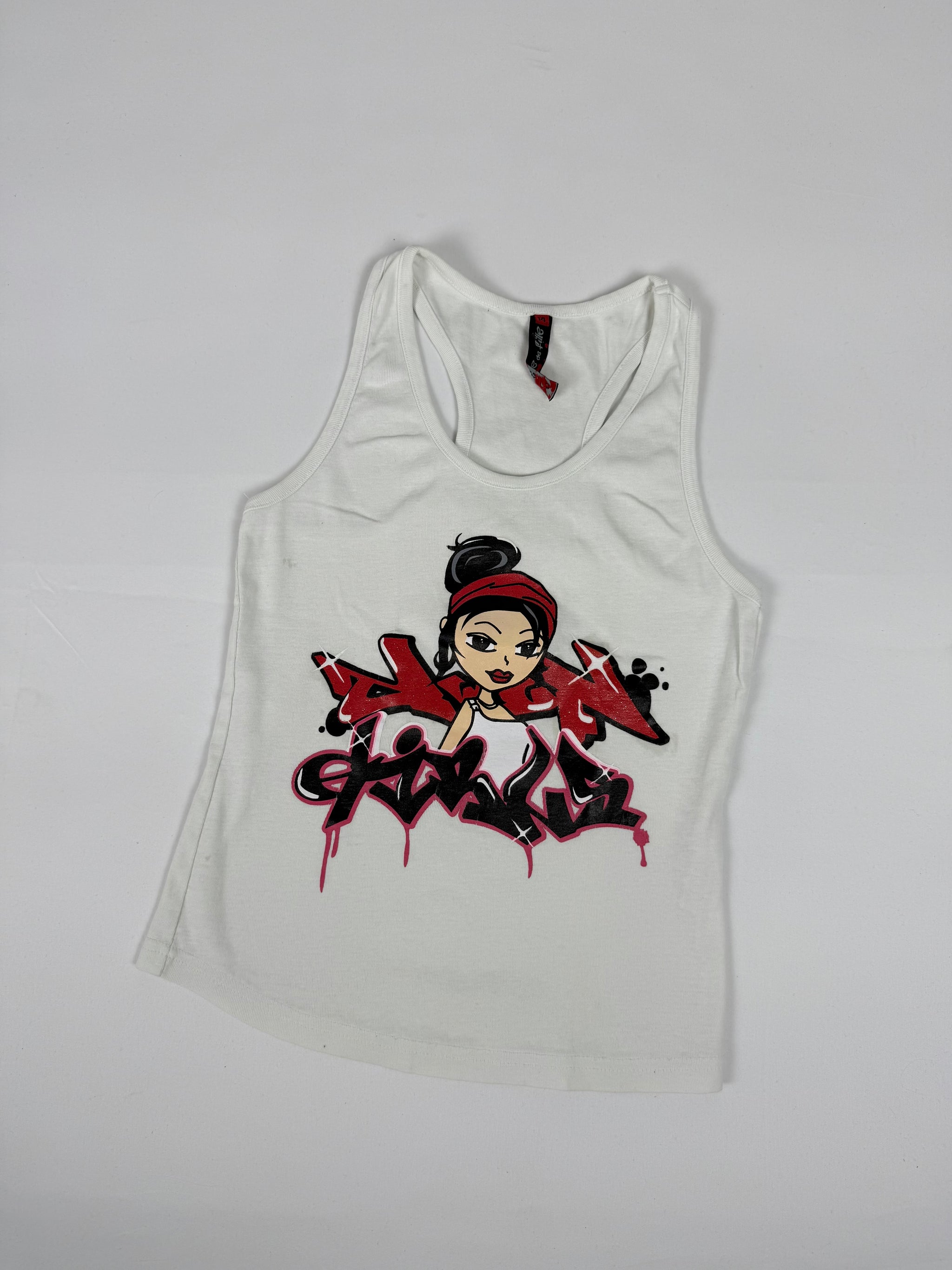 White graphic tank top (S)