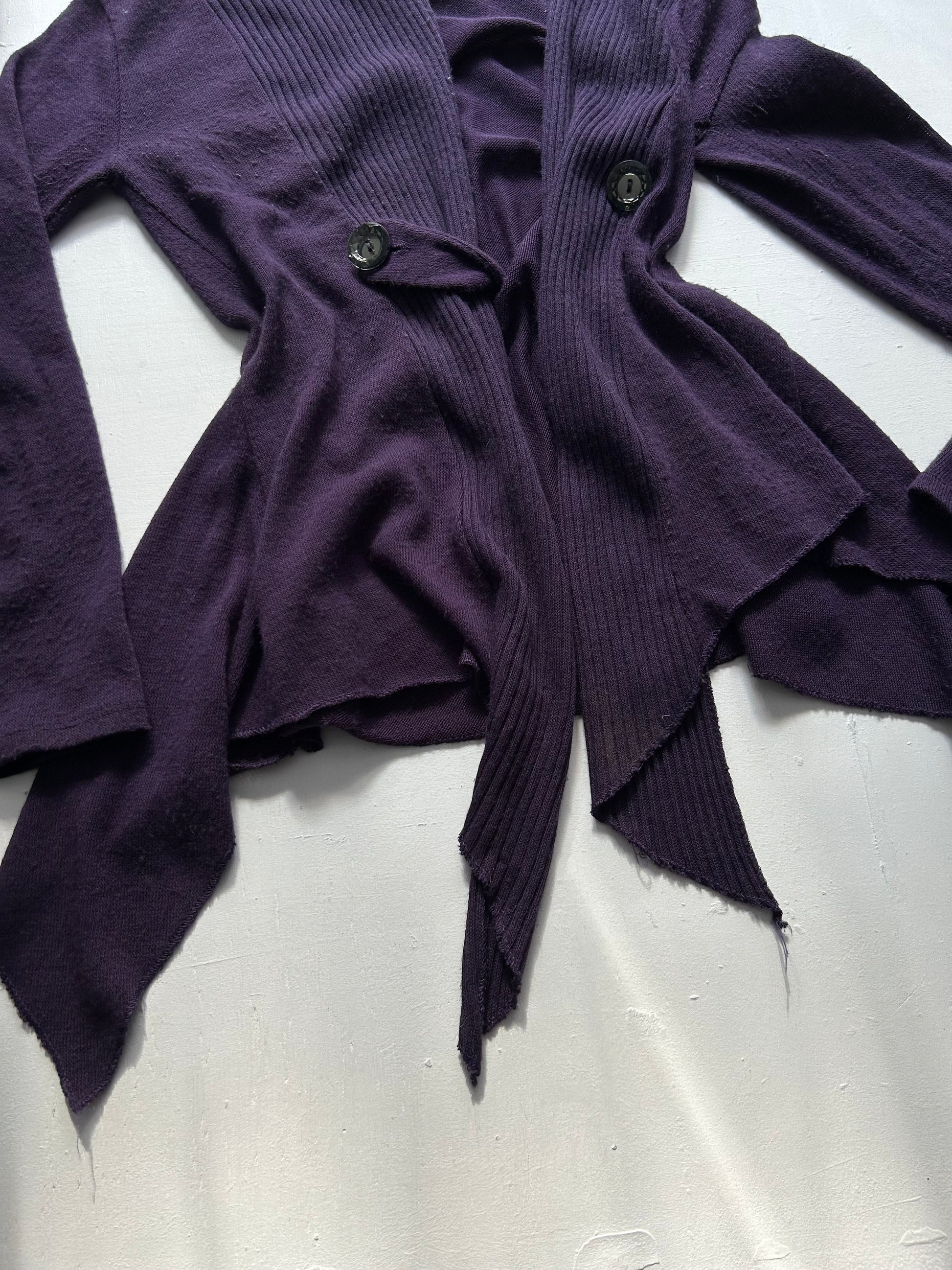 Purple asymmetric cardigan jumper (S/M)