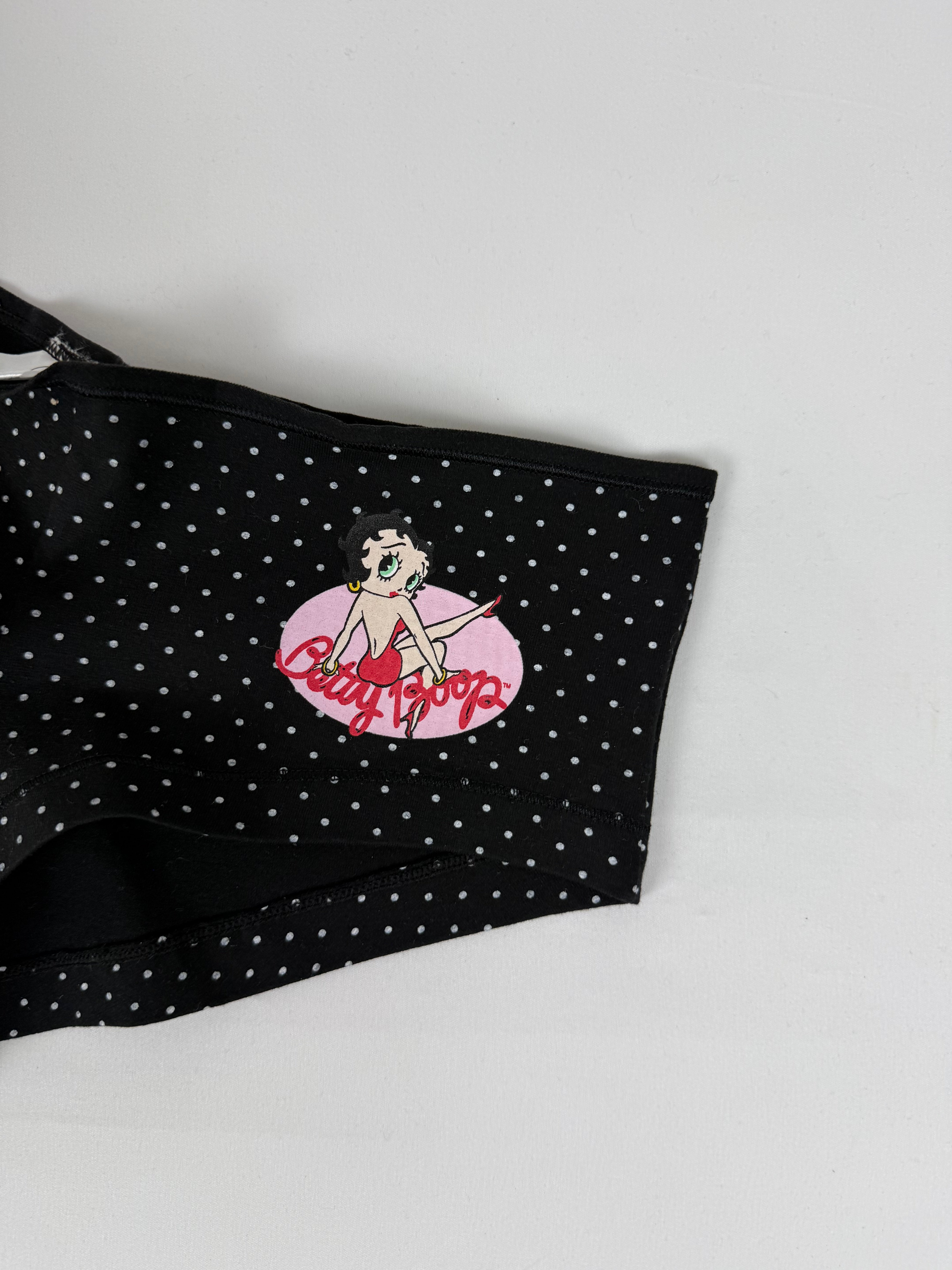 Black polka dots low rise mini shorty (S)