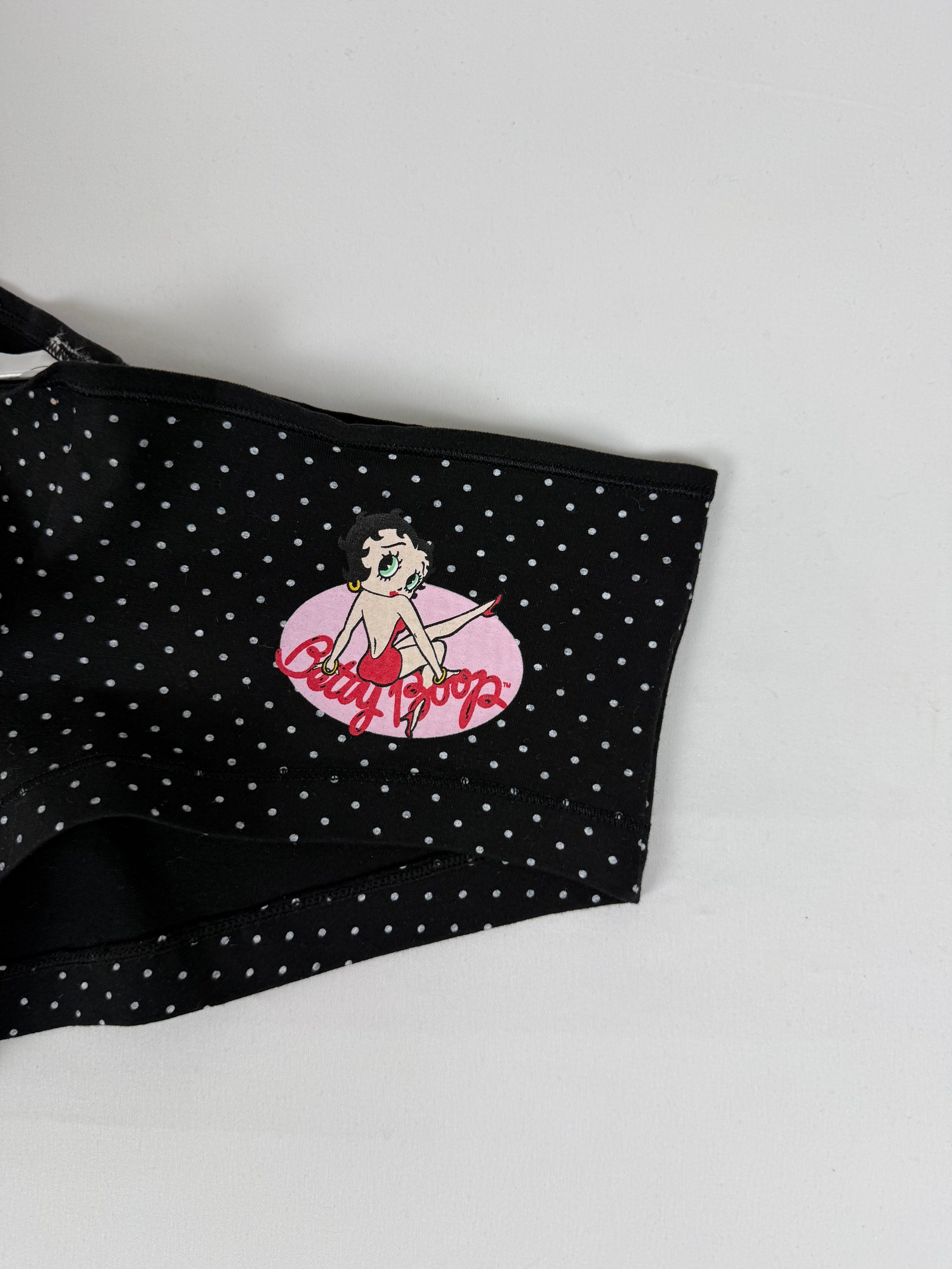 Black polka dots low rise mini shorty (S)