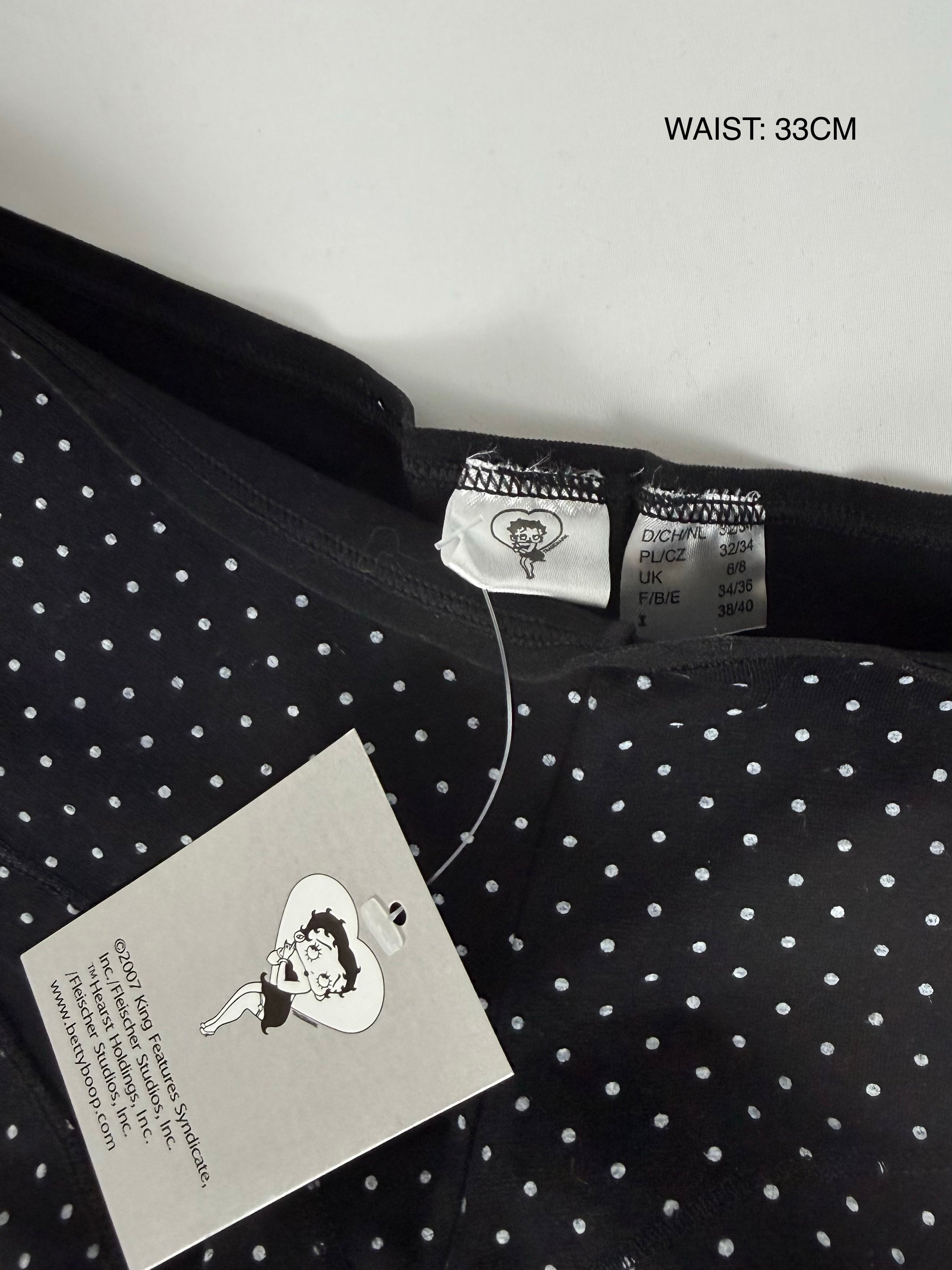 Black polka dots low rise mini shorty (S)