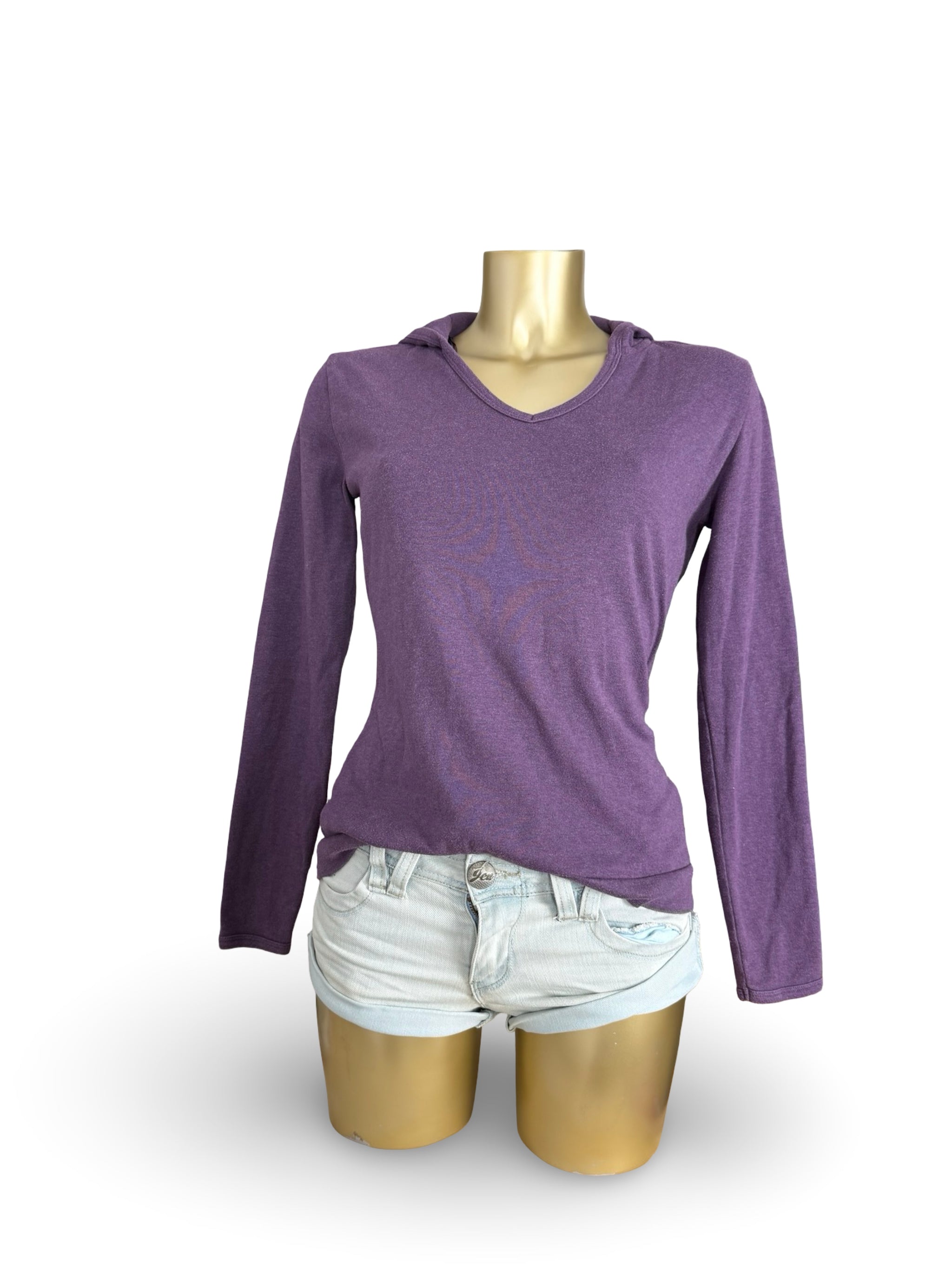 Purple hooded cotton jumper (XL)