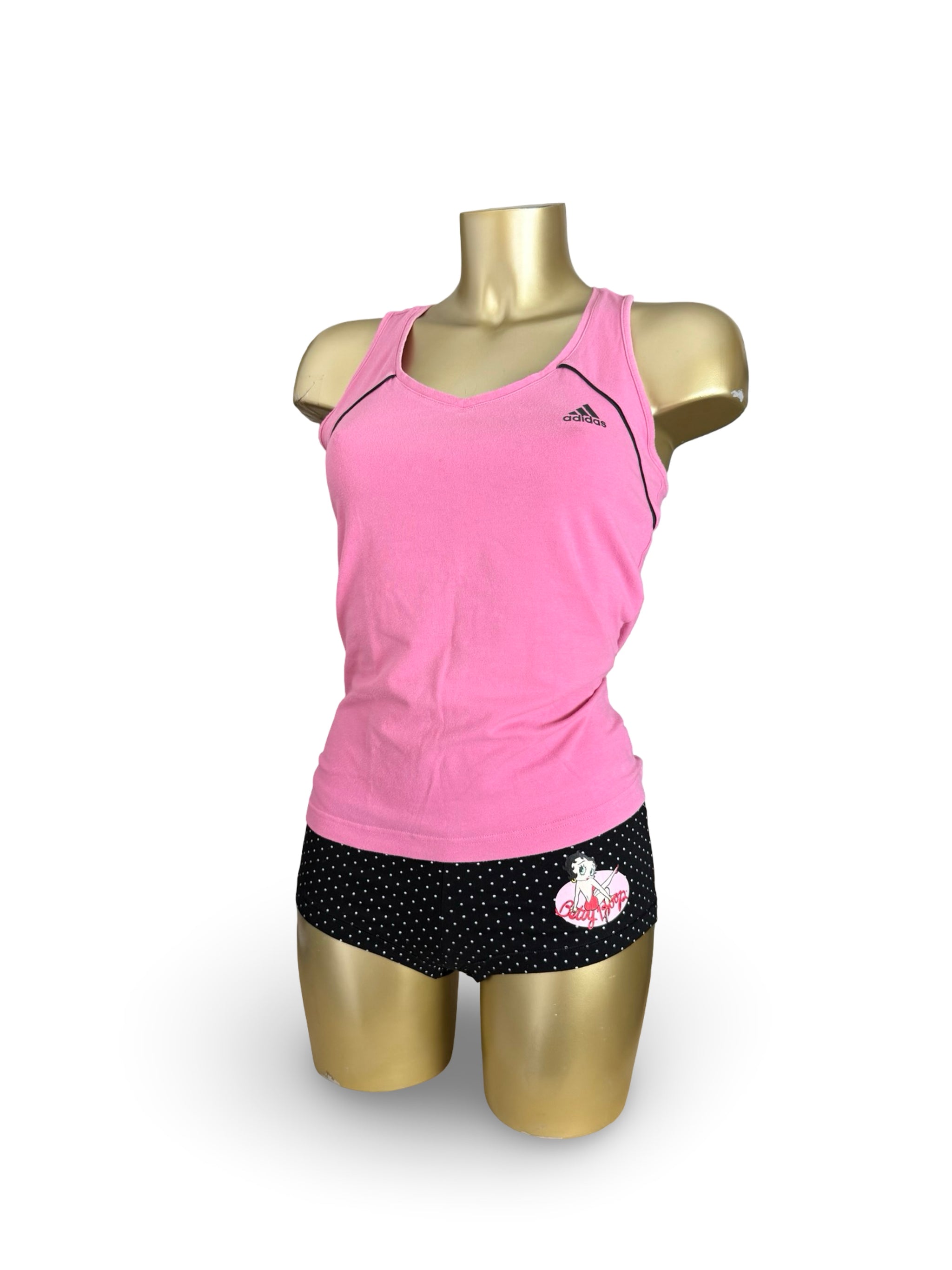 Pink cotton activewear tank top (L)