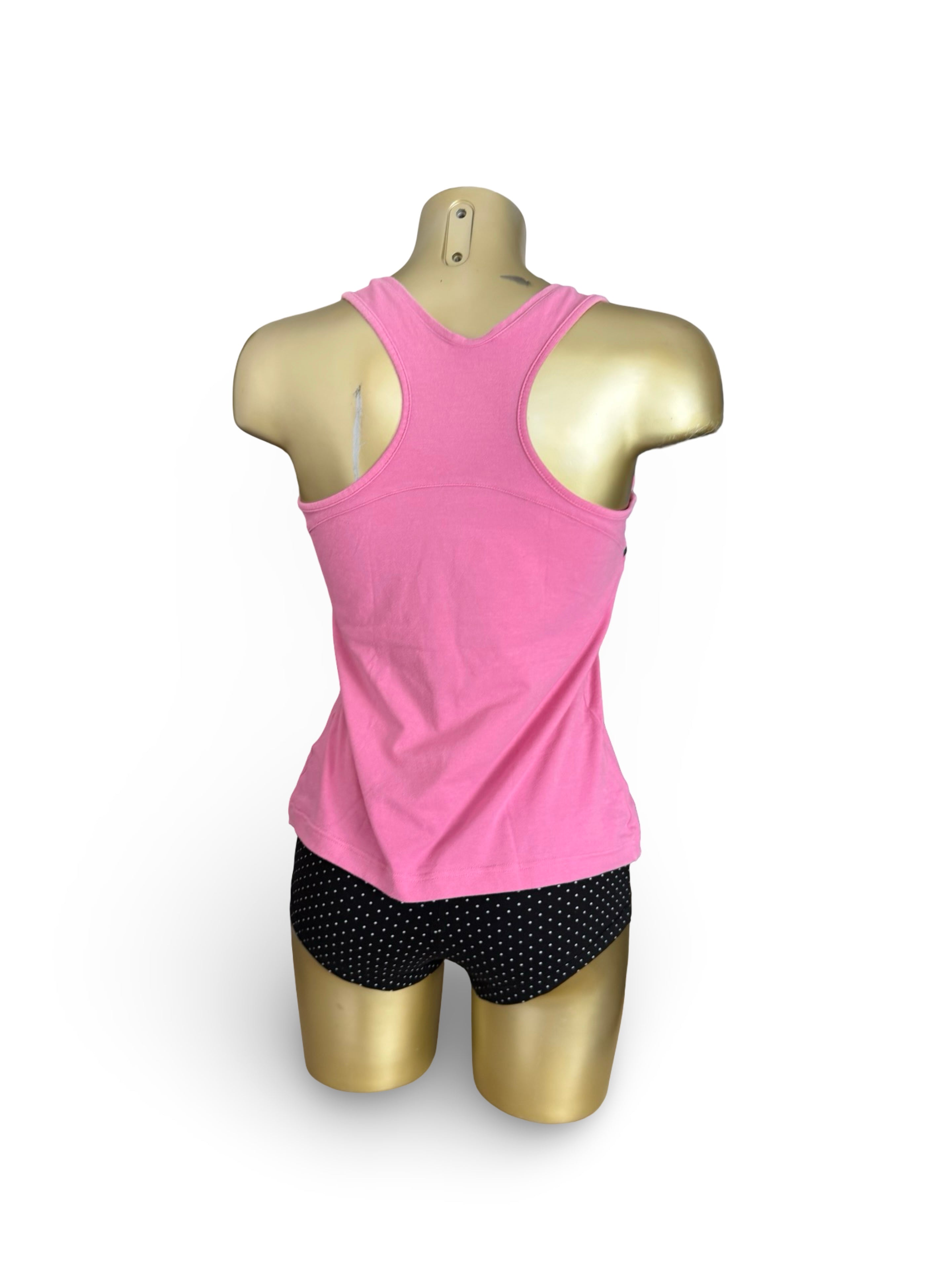 Pink cotton activewear tank top (L)