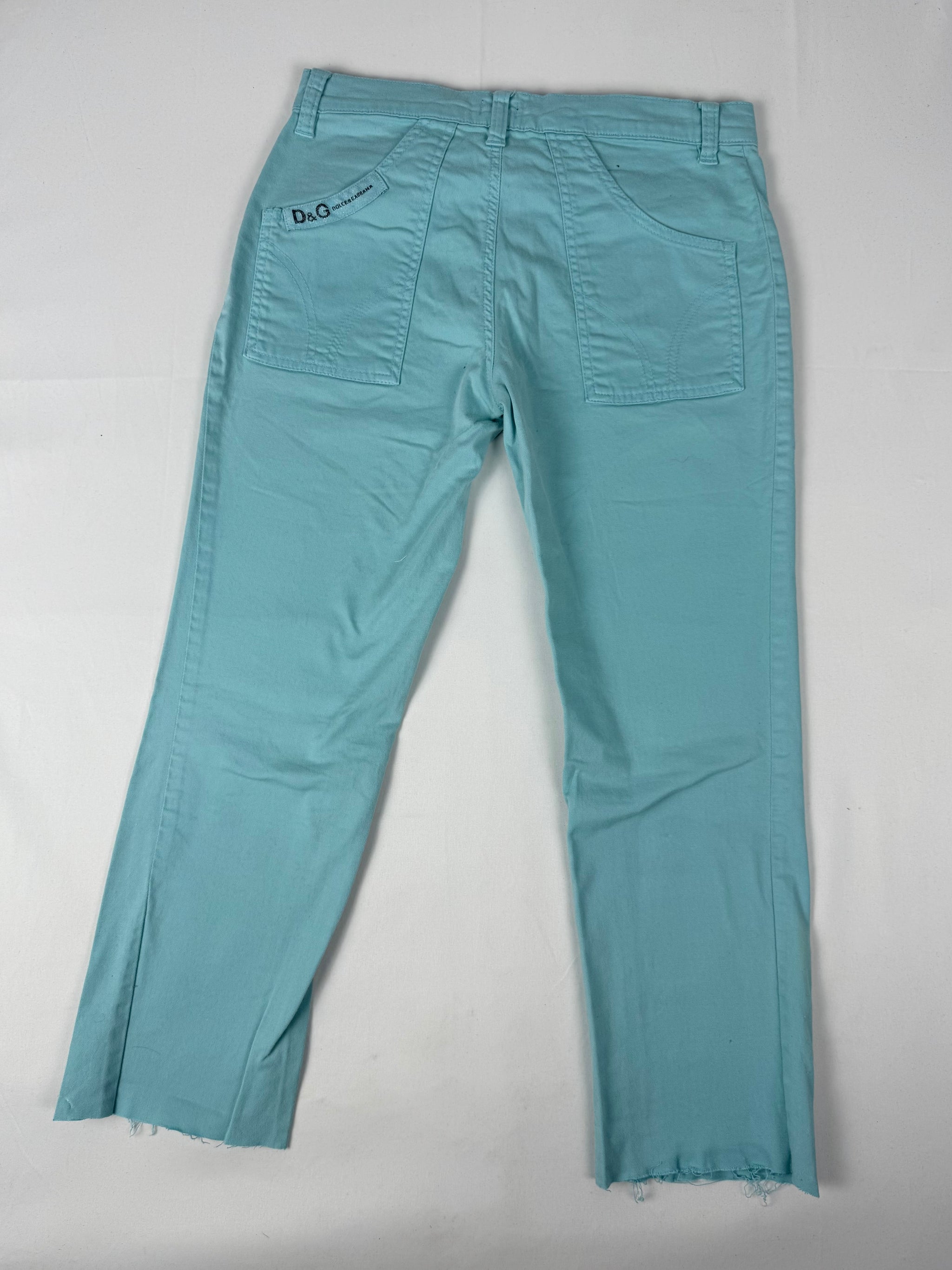 Blue denim low rise capri pants (S)