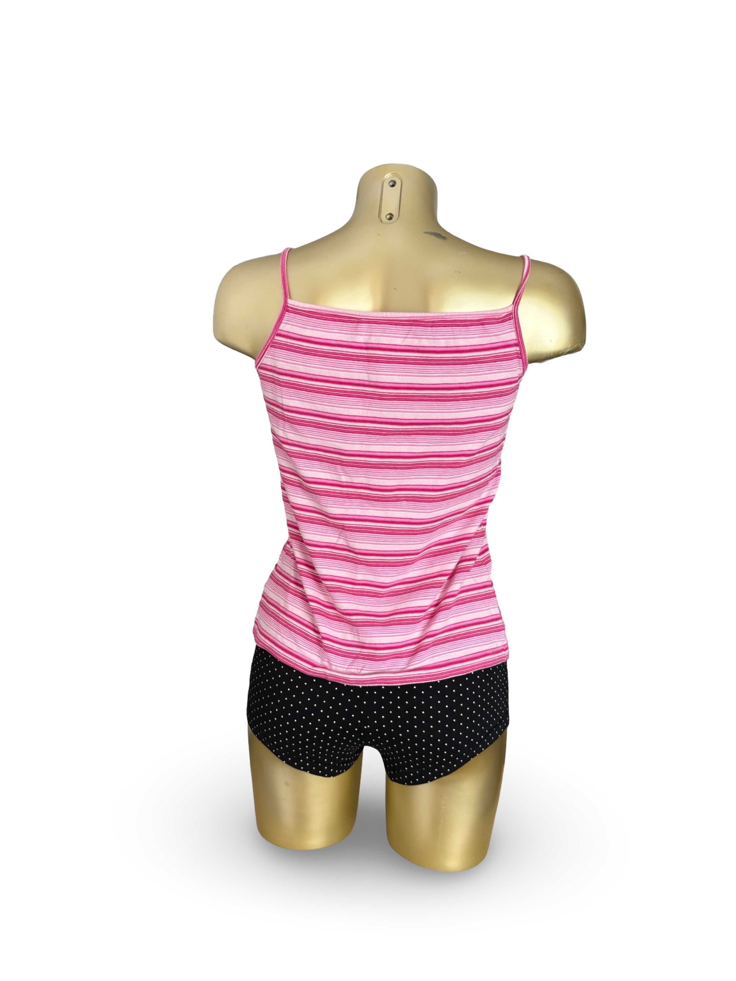 Pink striped 100% cotton cami top (XL)