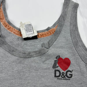 Grey logo cotton tank top (XL)