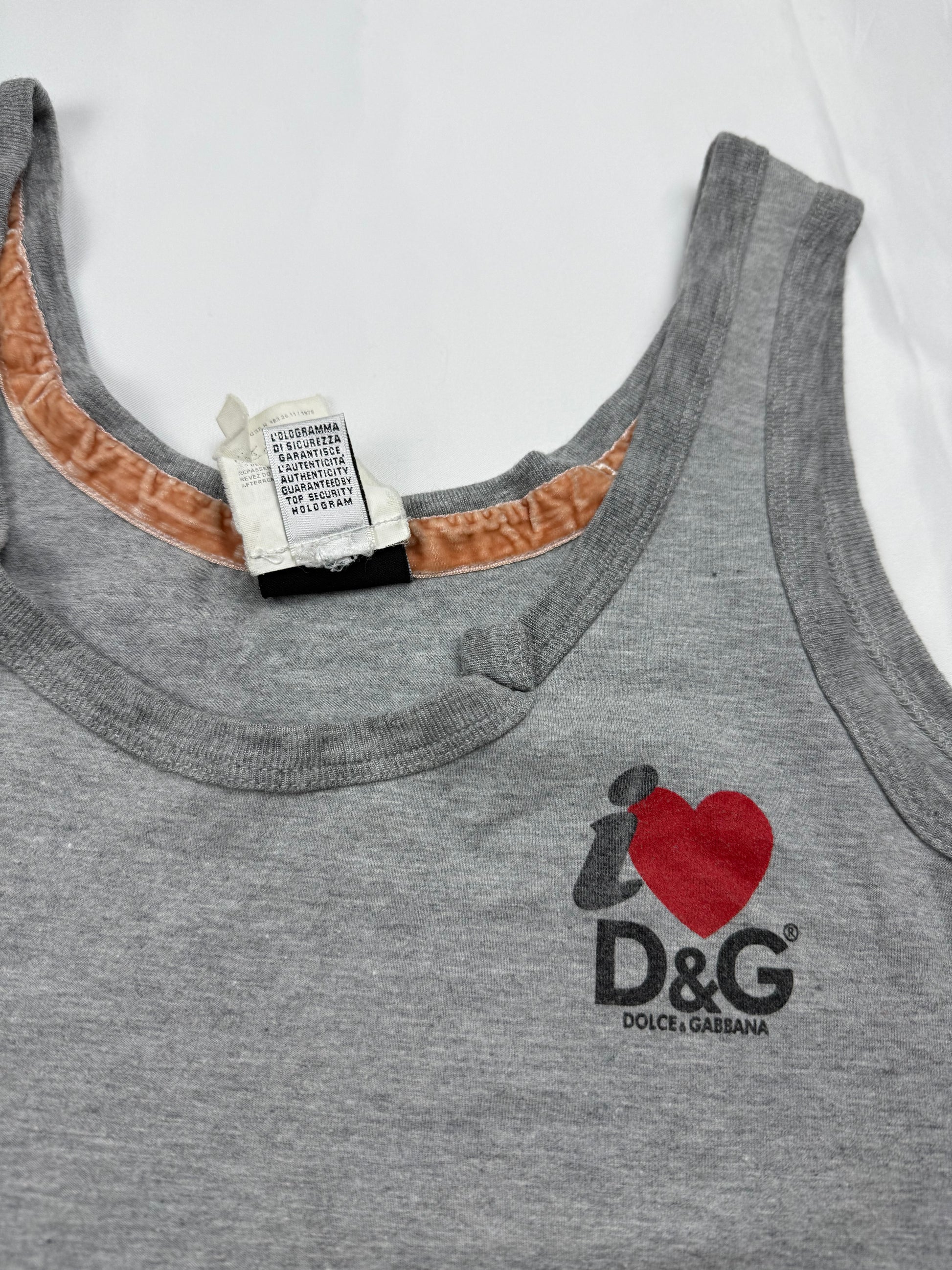 Grey logo cotton tank top (XL)