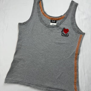 Grey logo cotton tank top (XL)
