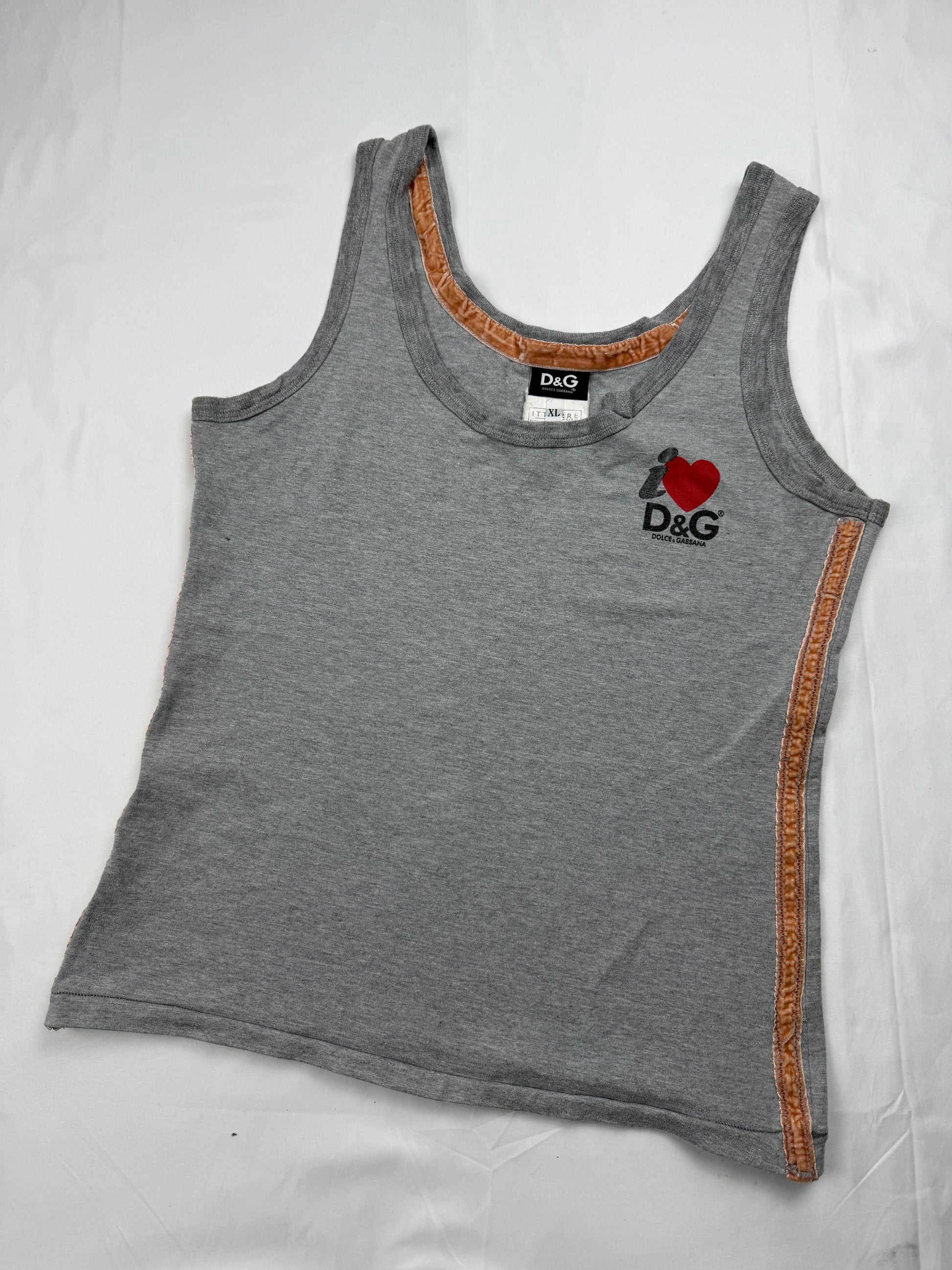 Grey logo cotton tank top (XL)