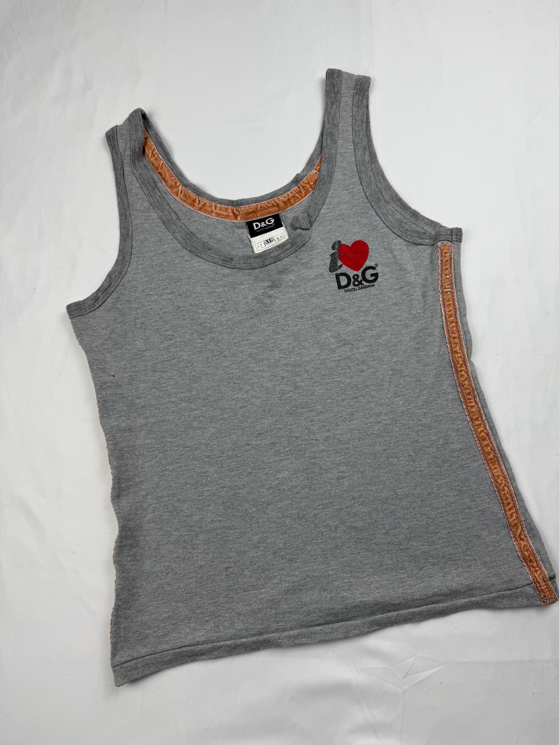 Grey logo cotton tank top (XL)