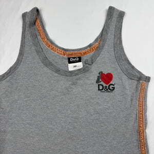 Grey logo cotton tank top (XL)