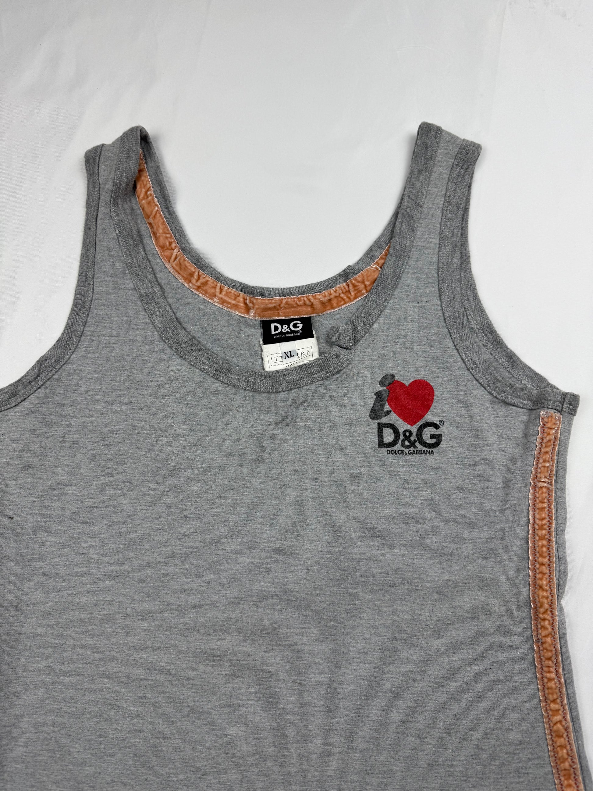 Grey logo cotton tank top (XL)
