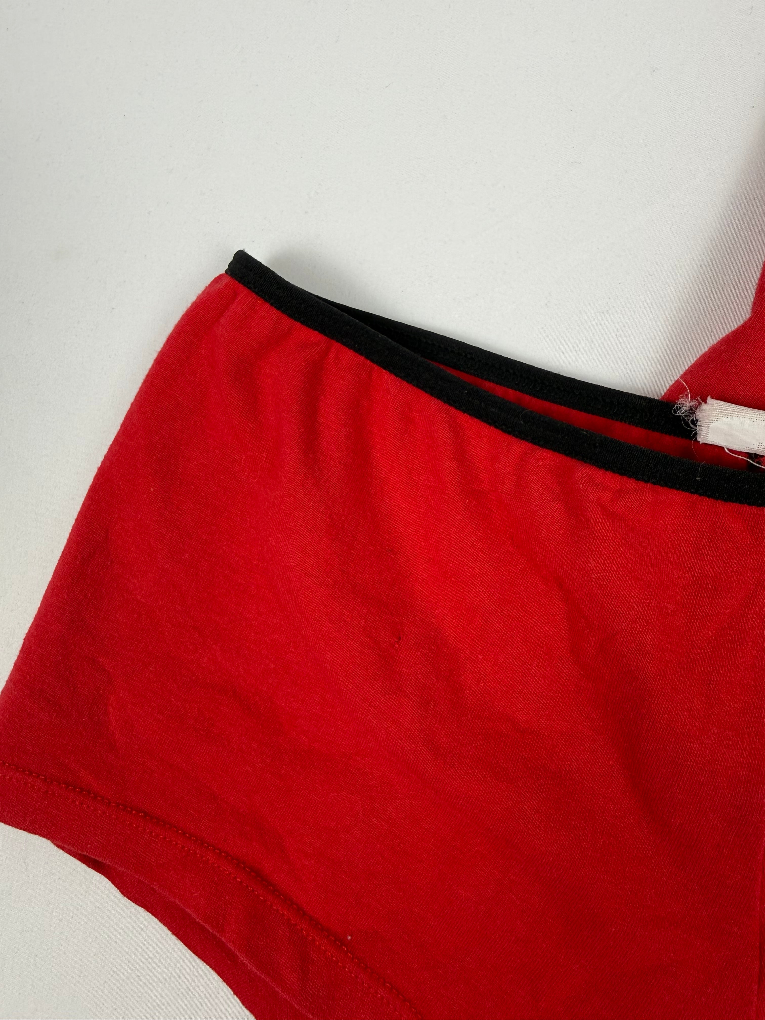 Red cotton top + shorty set (M)