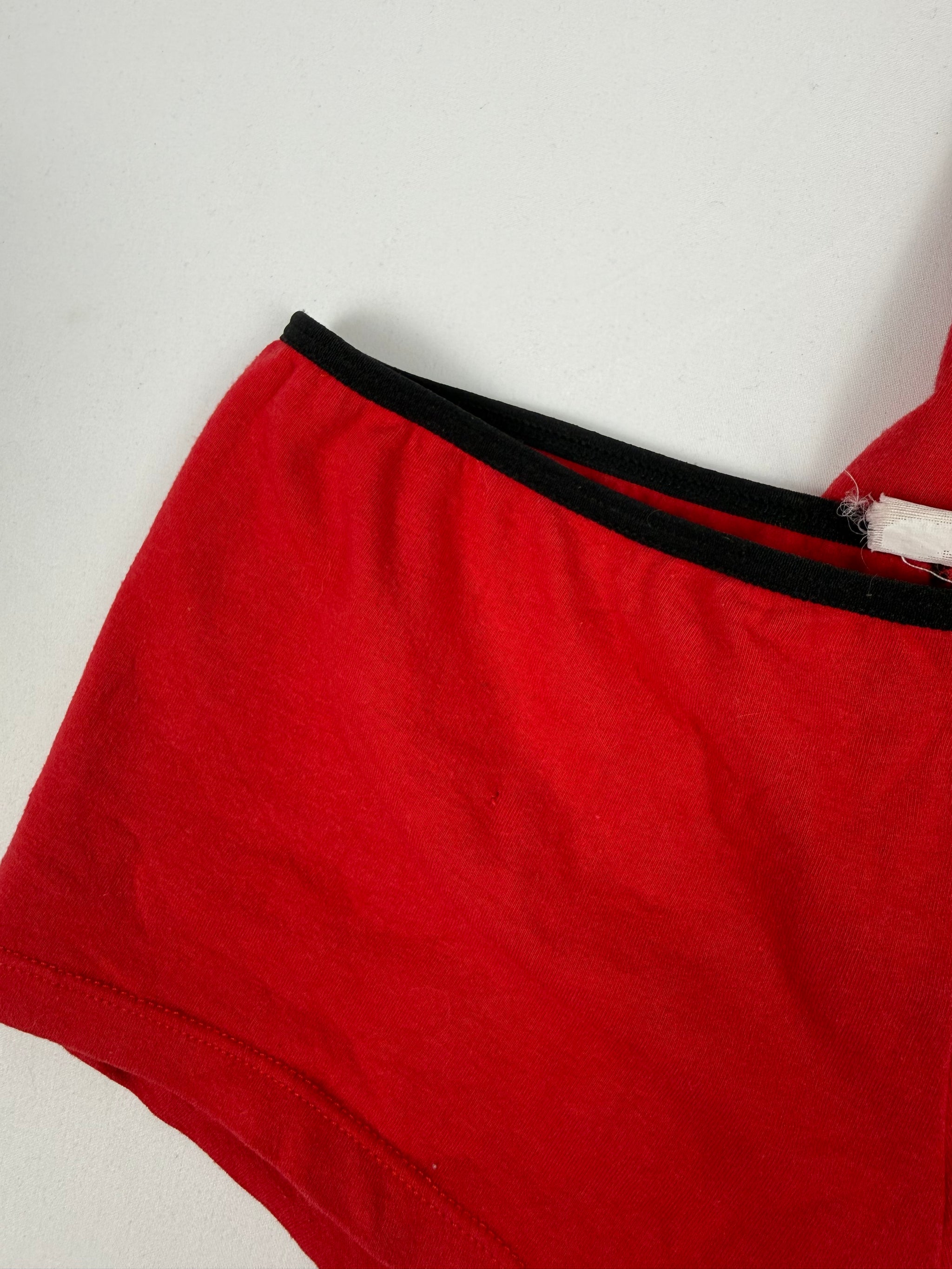 Red cotton top + shorty set (M)